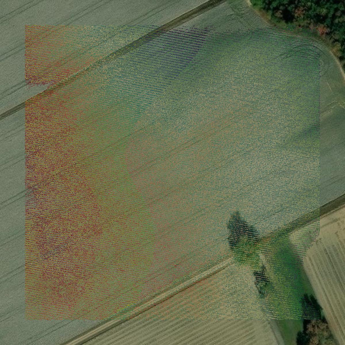 This image shows a LiDAR point cloud in Southampton County created using GIS data in Equator.