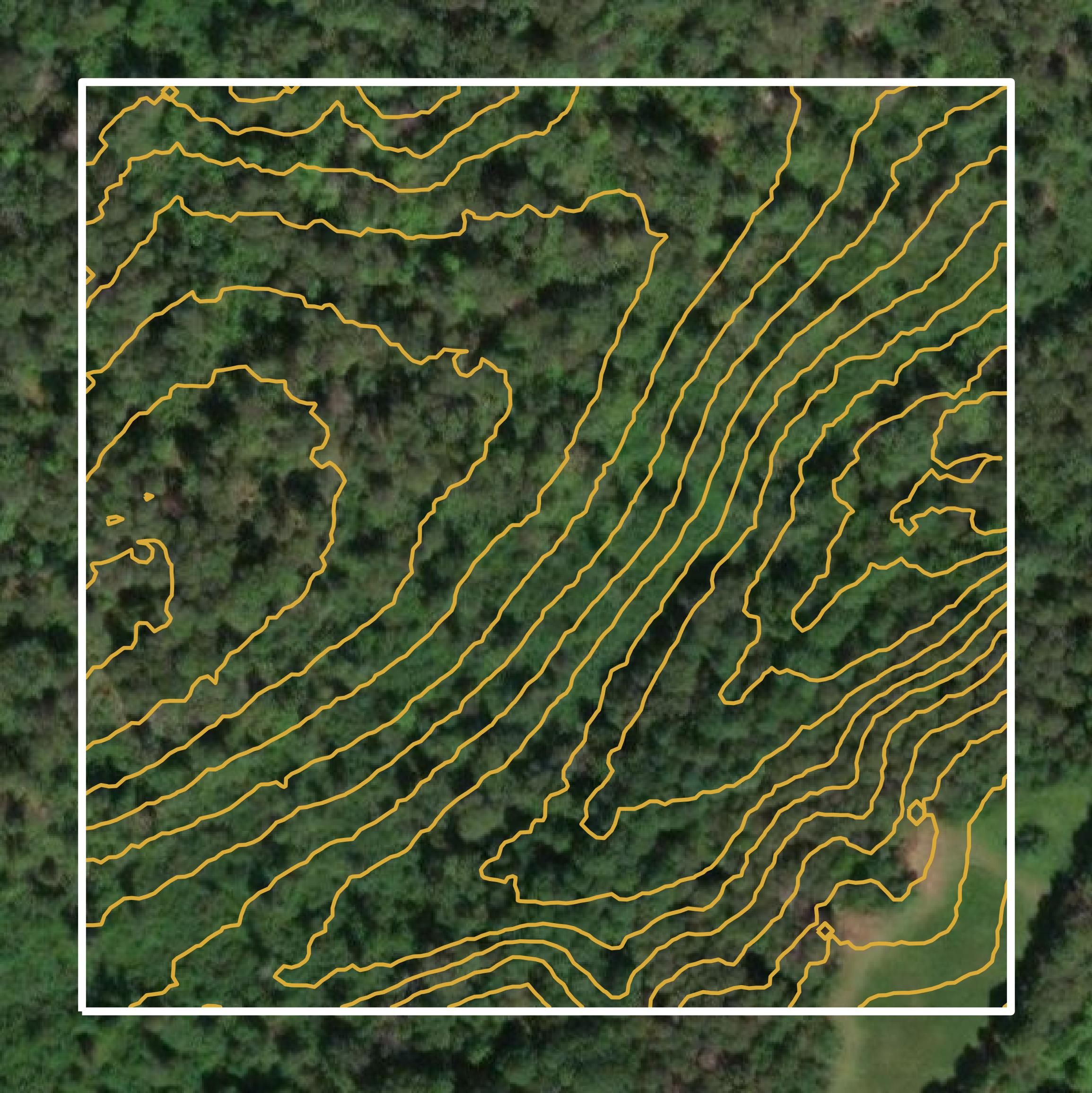 This image shows a contour map in Spotsylvania County created using GIS data in Equator.