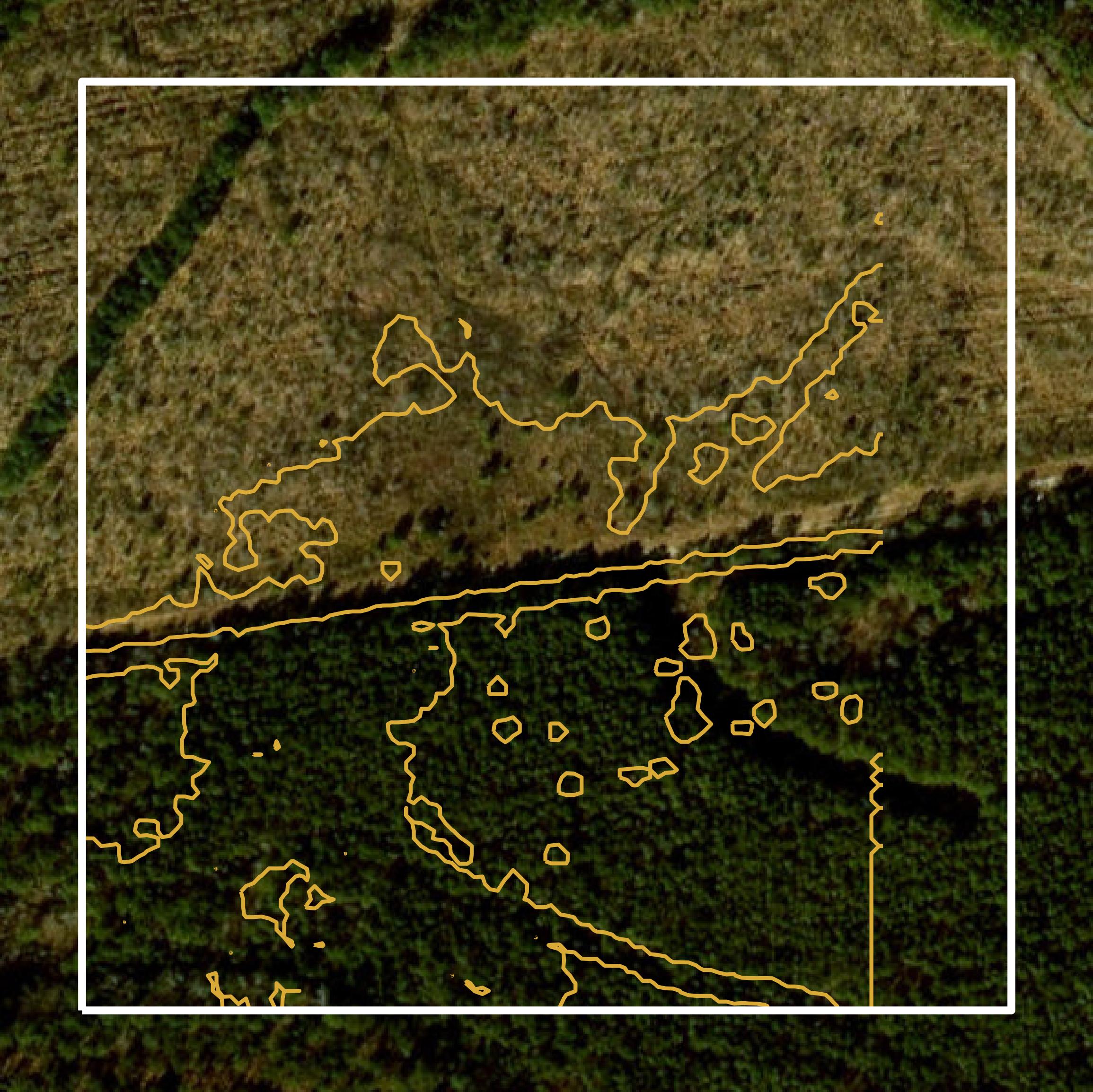 This image shows a contour map in Suffolk city created using GIS data in Equator.