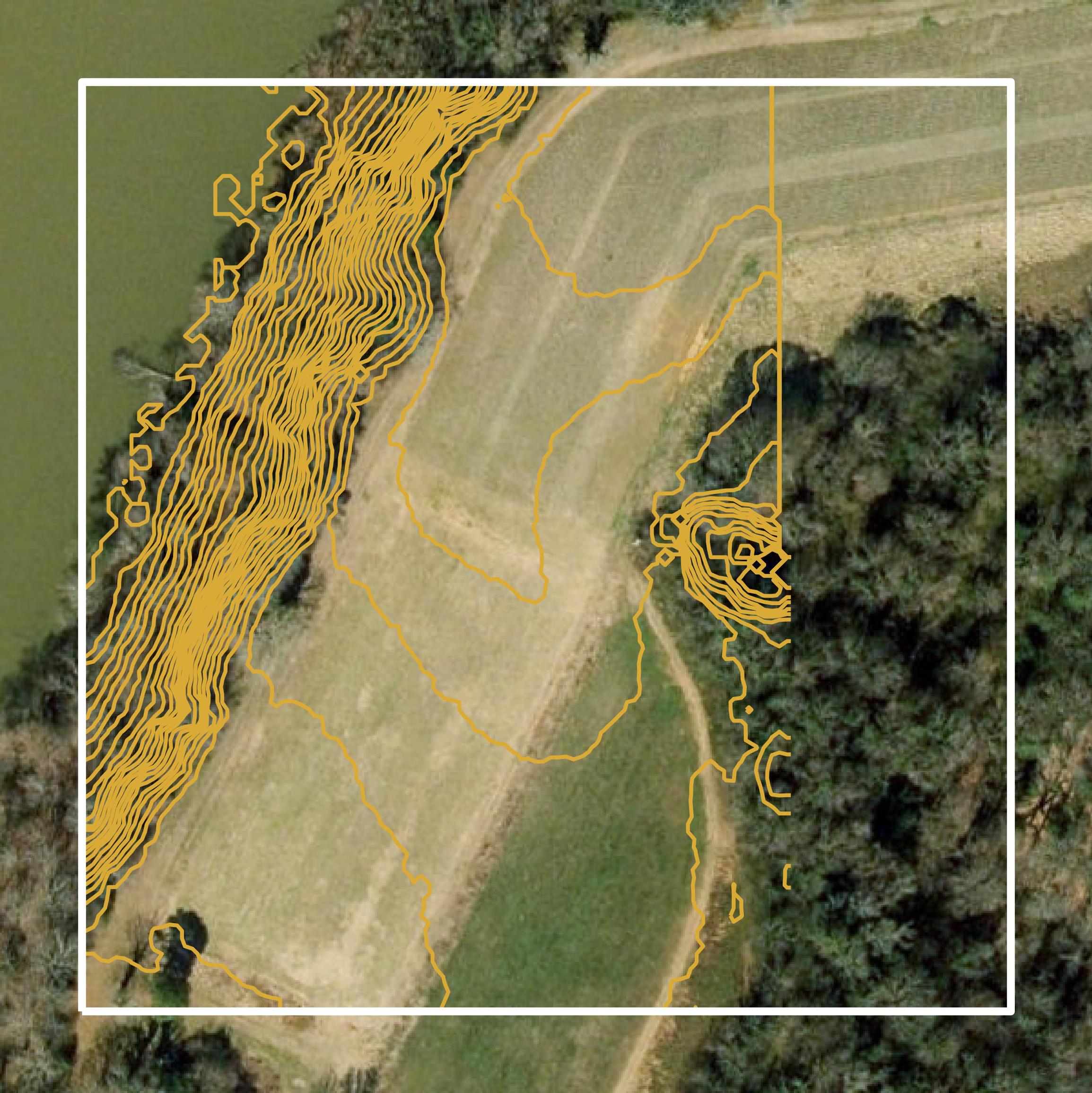 This image shows a contour map in Surry County created using GIS data in Equator.