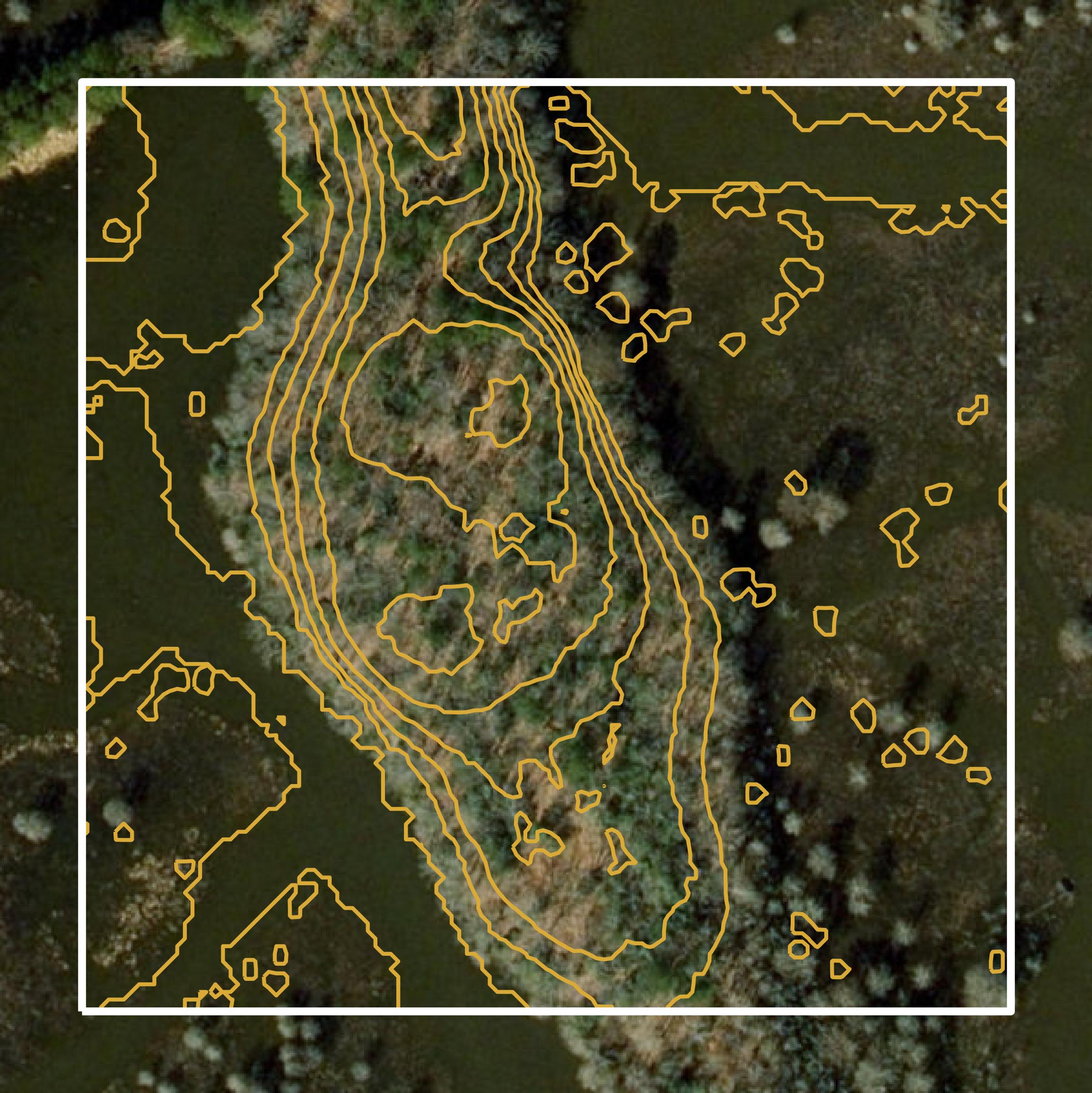 This image shows a contour map in Surry County created using GIS data in Equator.