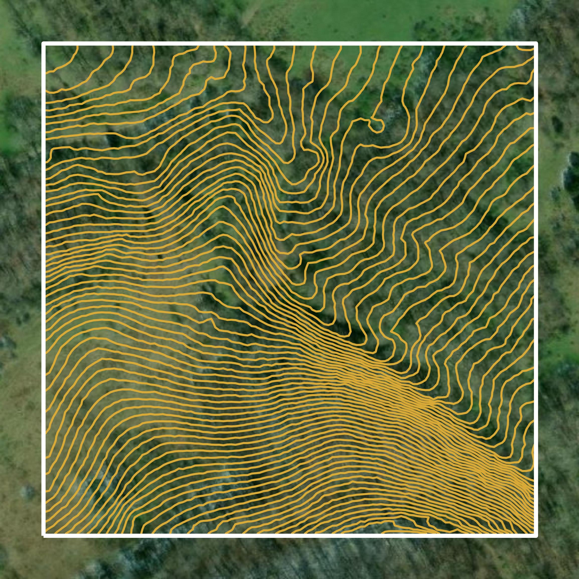 This image shows a contour map in Tazewell County created using GIS data in Equator.