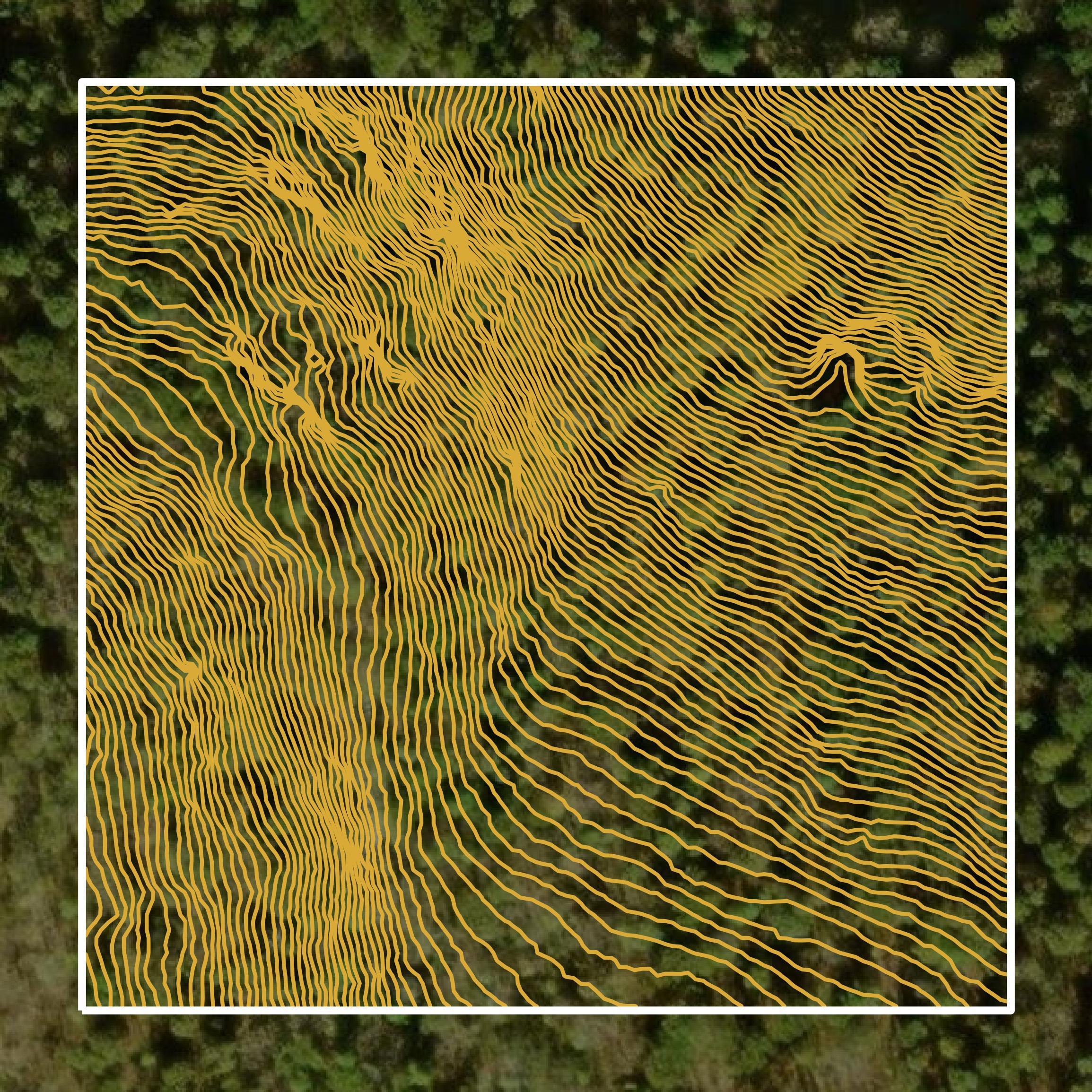 This image shows a contour map in Warren County created using GIS data in Equator.