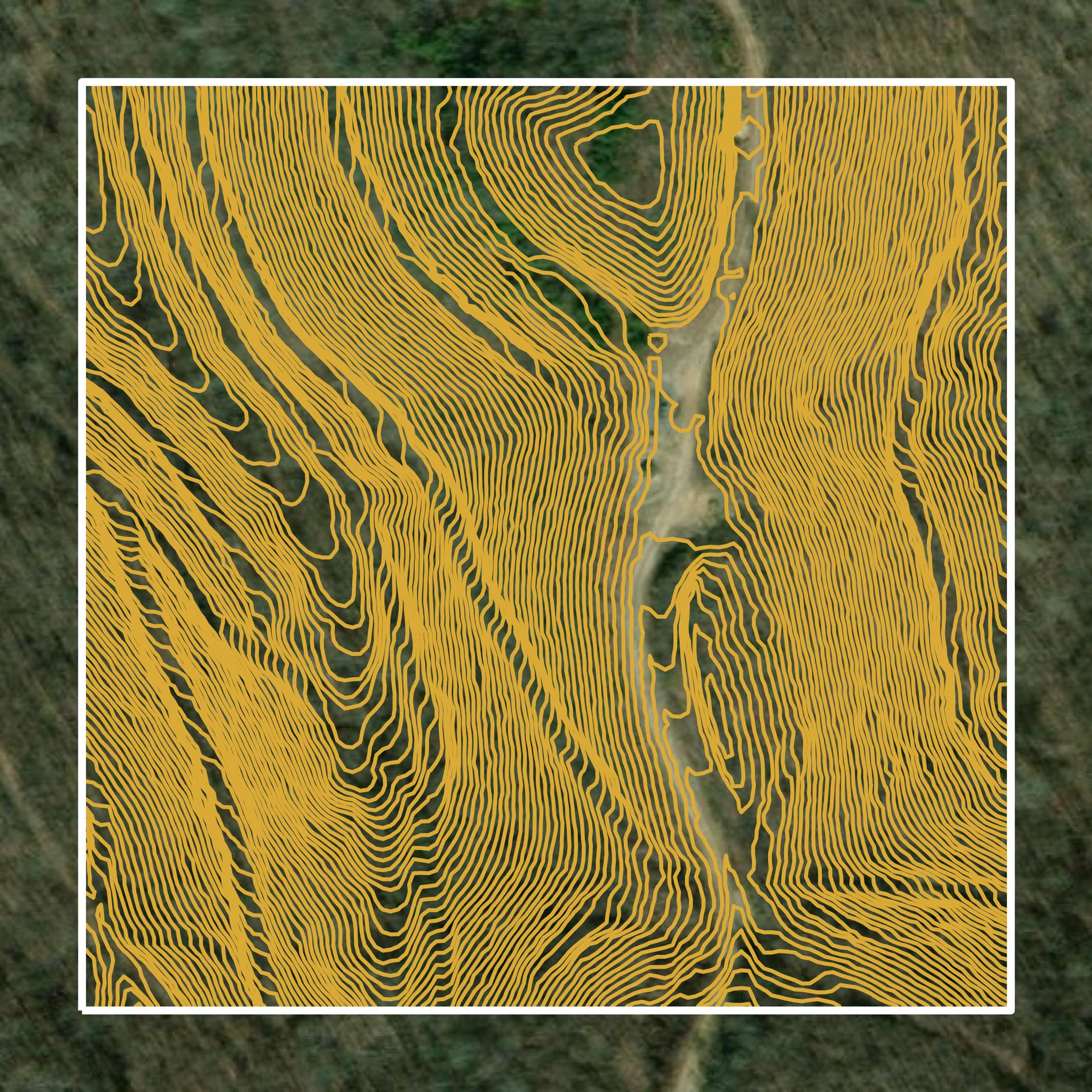 This image shows a contour map in Wise County created using GIS data in Equator.