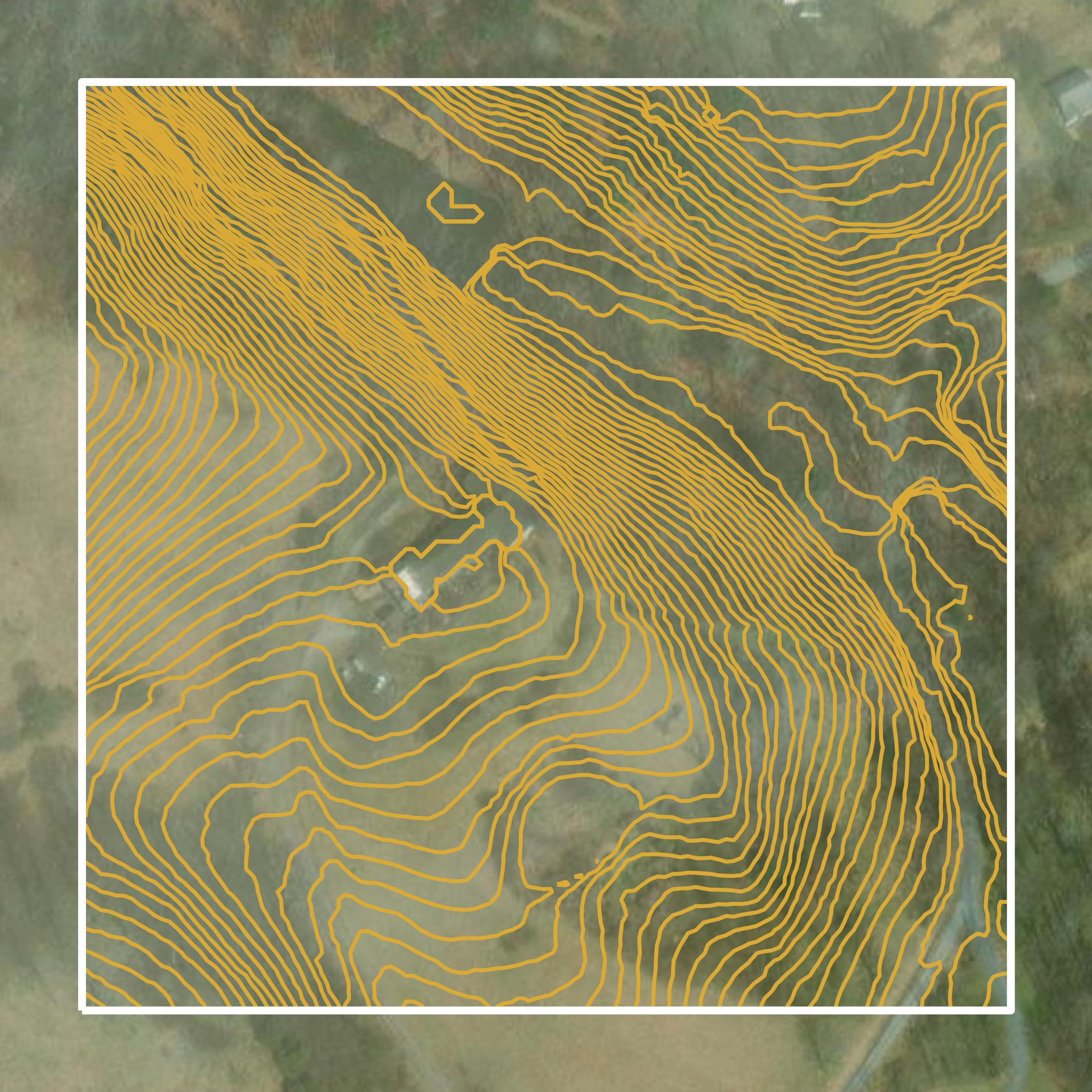 This image shows a contour map in Wythe County created using GIS data in Equator.