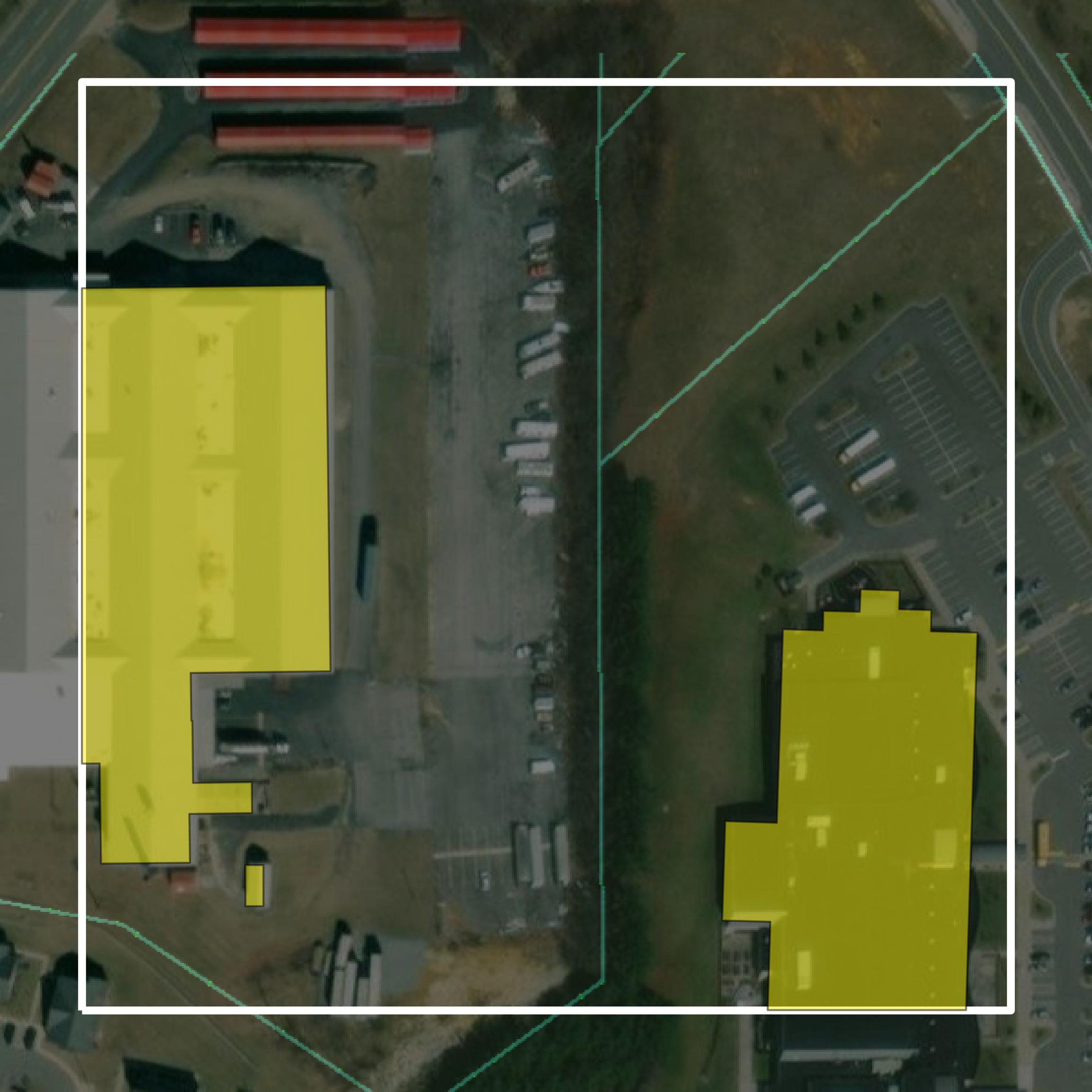 This image shows parcel and building data in Wythe County created using GIS data in Equator.
