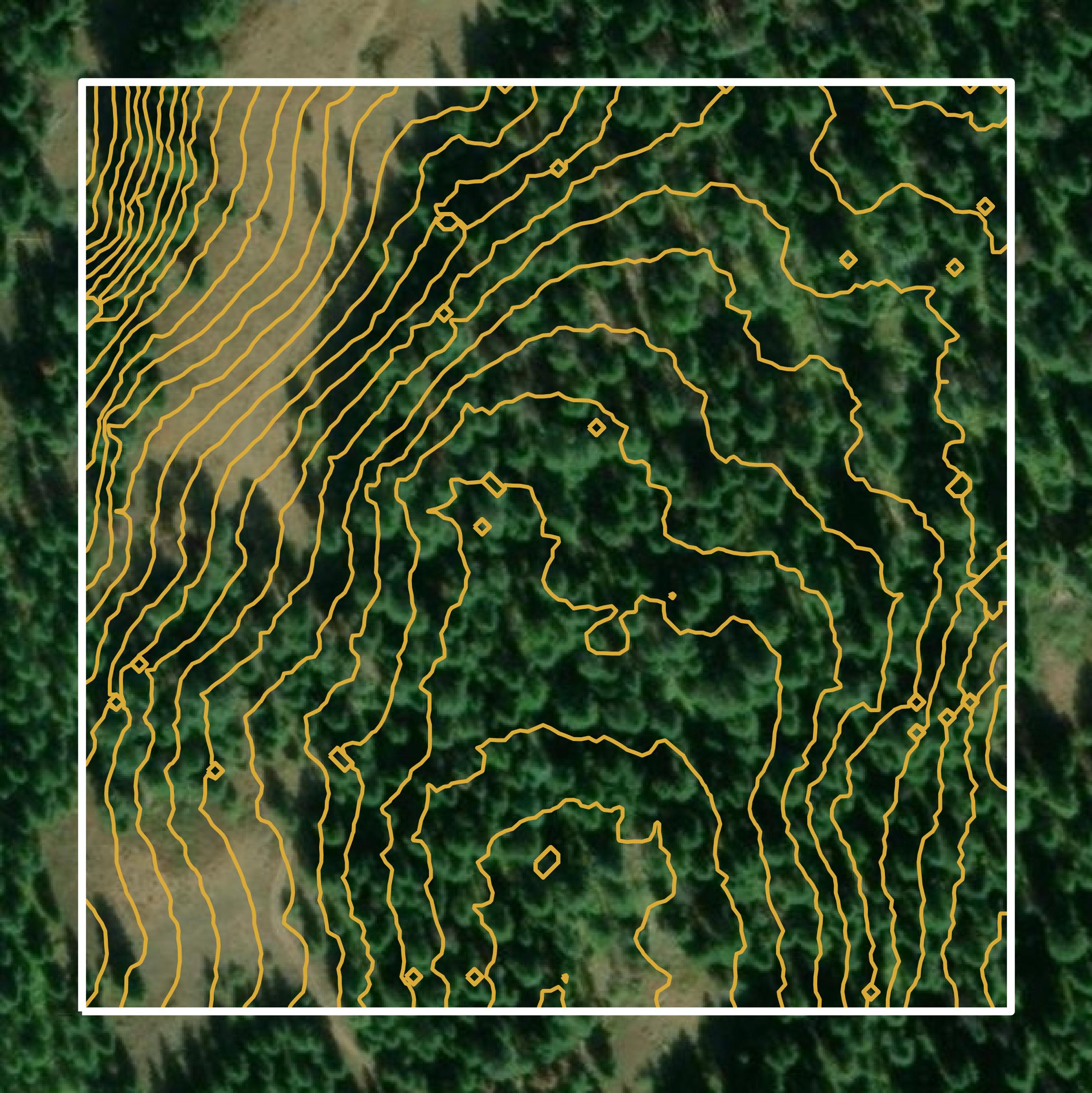 This image shows a contour map in Asotin County created using GIS data in Equator.