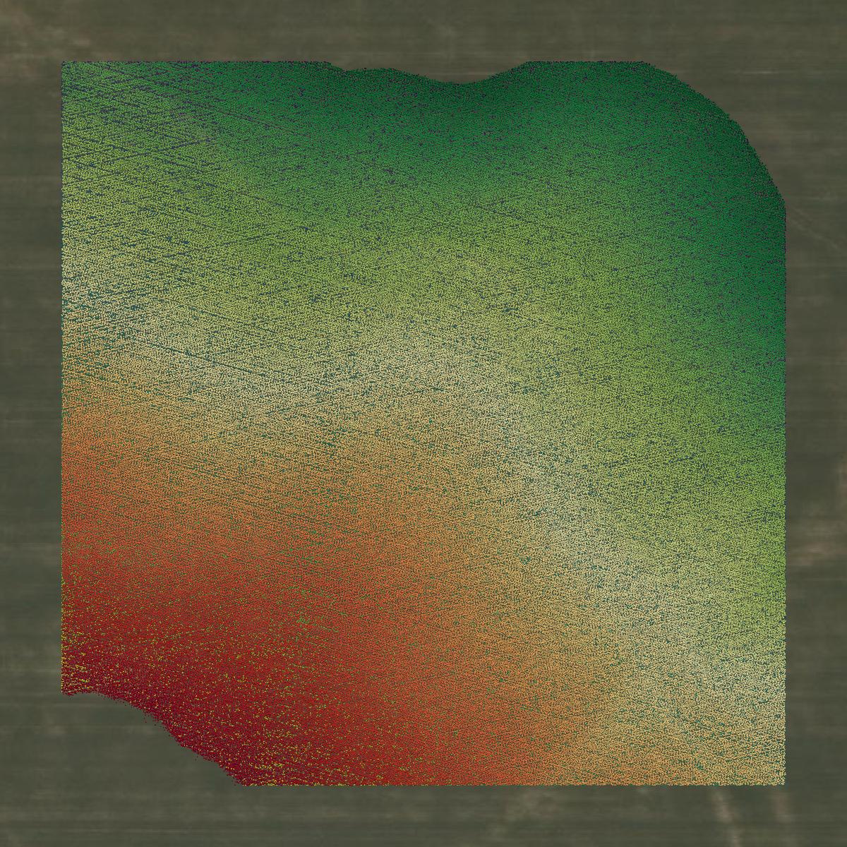 This image shows a LiDAR point cloud in Asotin County created using GIS data in Equator.