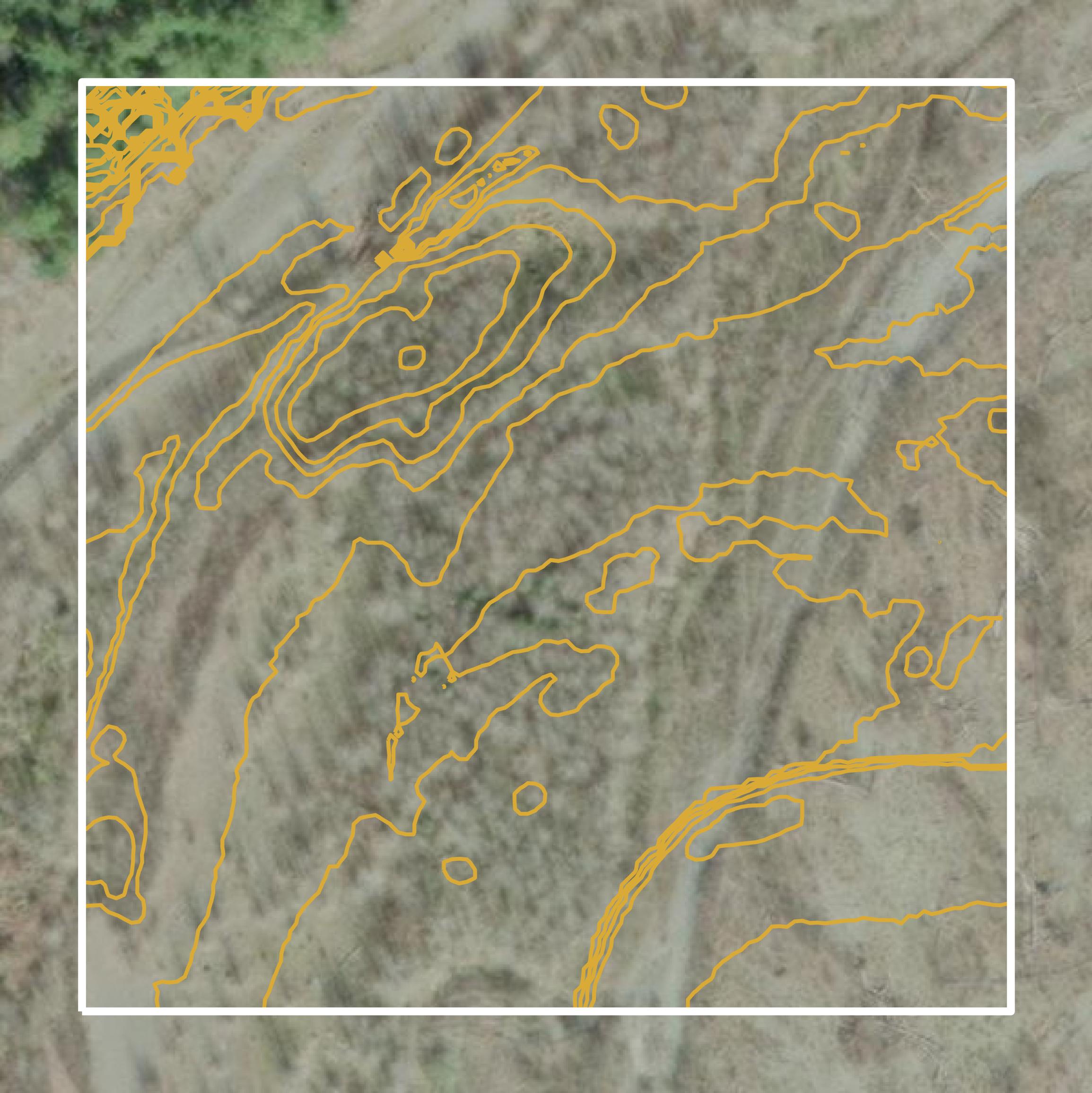 This image shows a contour map in Clallam County created using GIS data in Equator.
