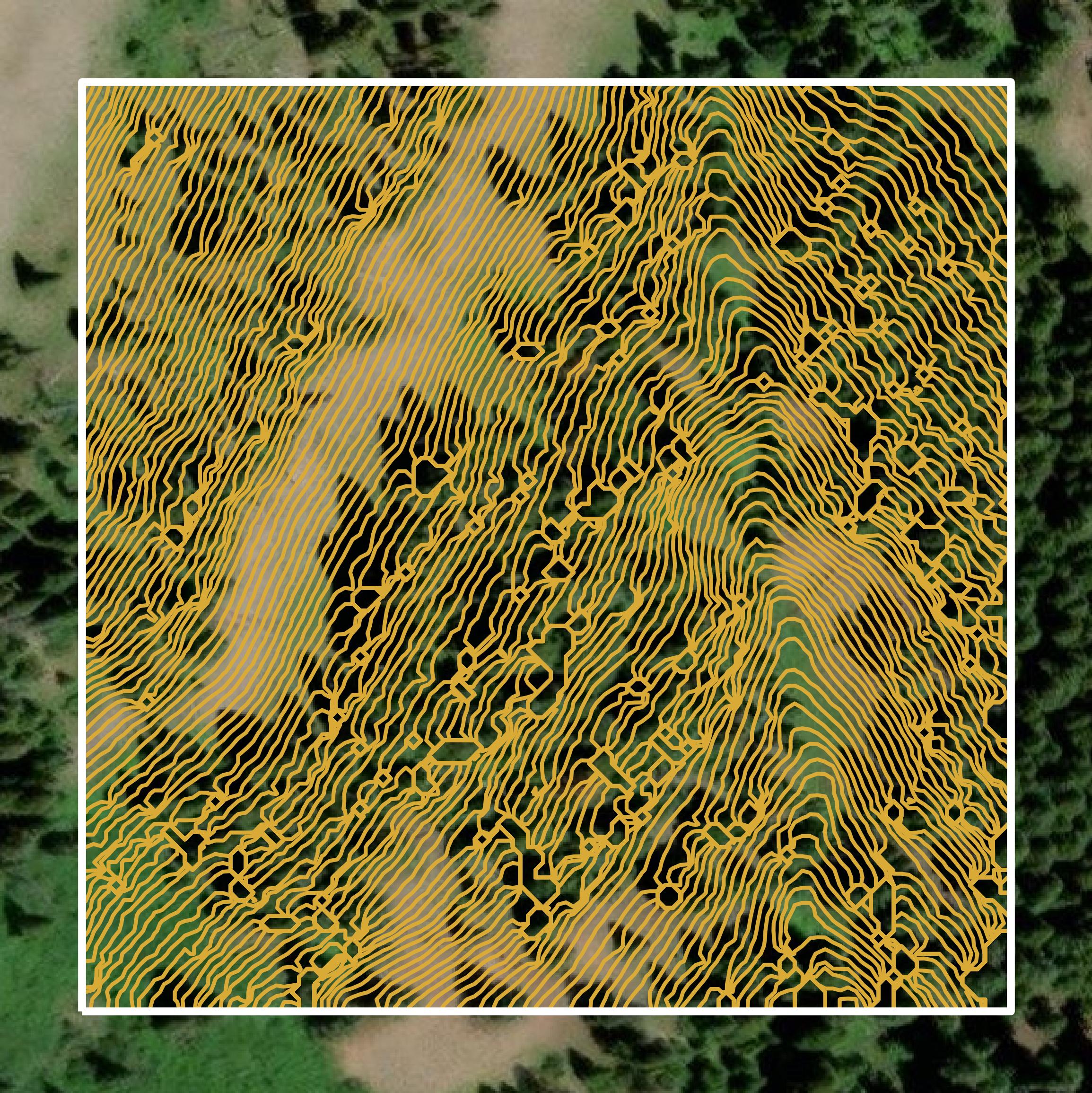 This image shows a contour map in Columbia County created using GIS data in Equator.