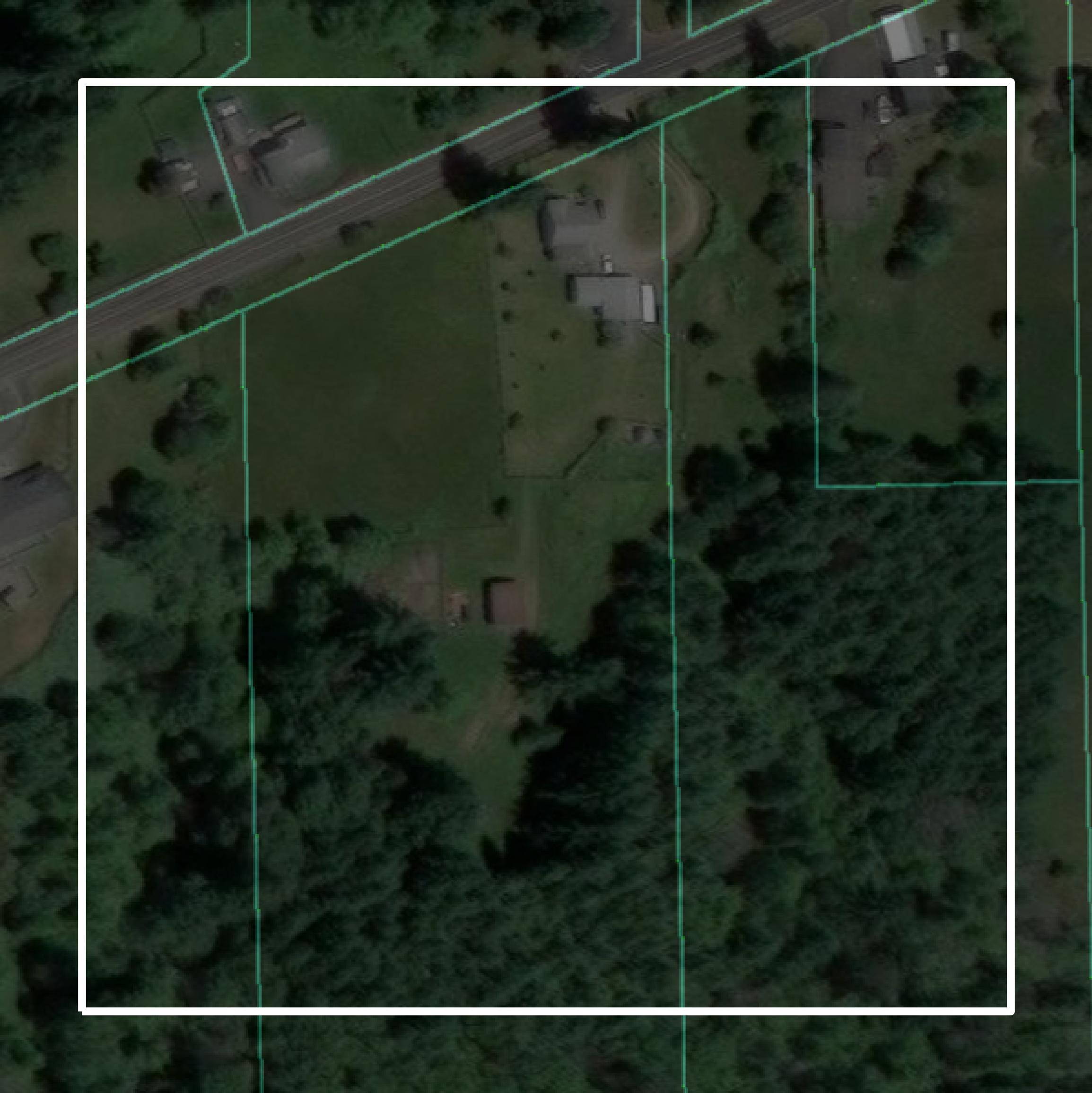 This image shows parcel and building data in Cowlitz County created using GIS data in Equator.