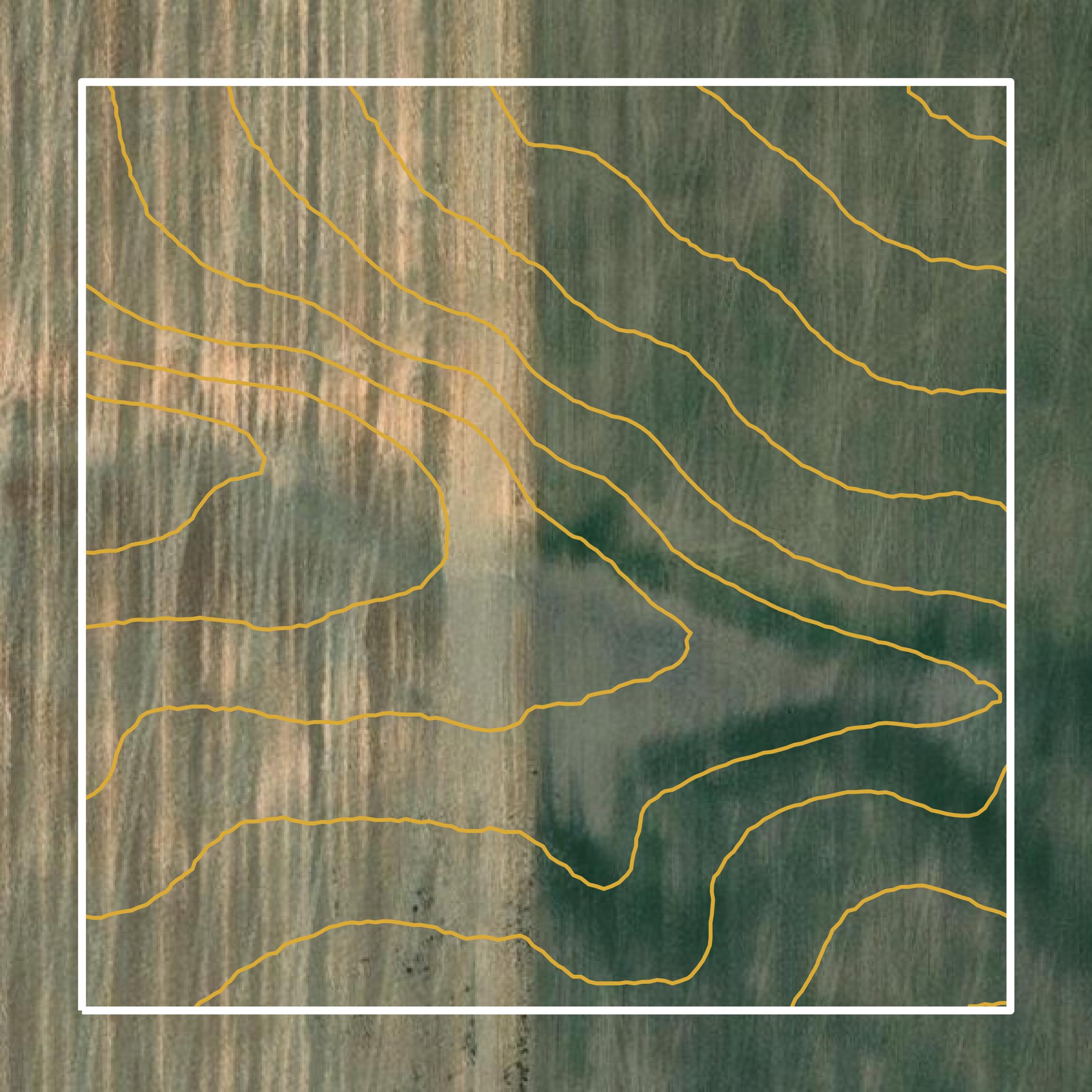 This image shows a contour map in Douglas County created using GIS data in Equator.