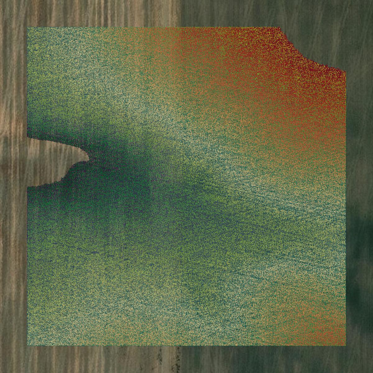 This image shows a LiDAR point cloud in Douglas County created using GIS data in Equator.