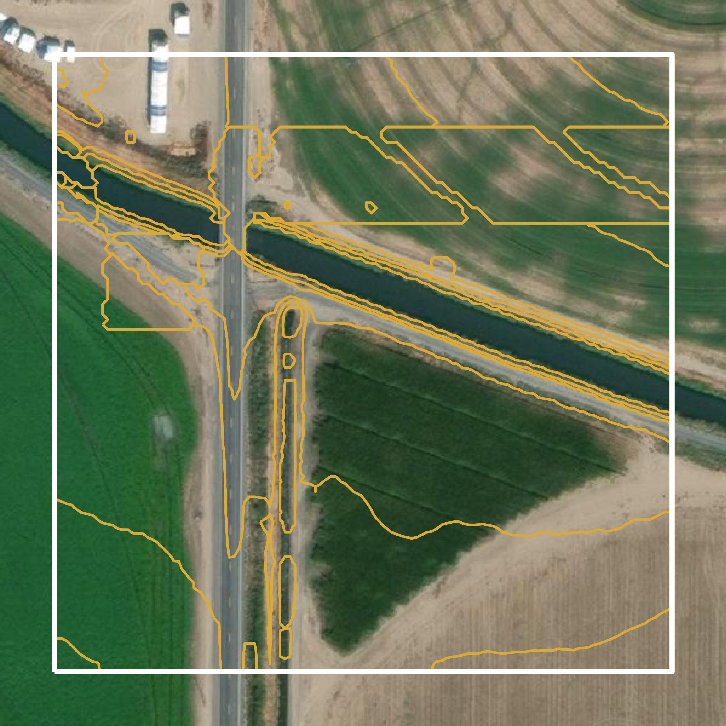 This image shows a contour map in Franklin County created using GIS data in Equator.