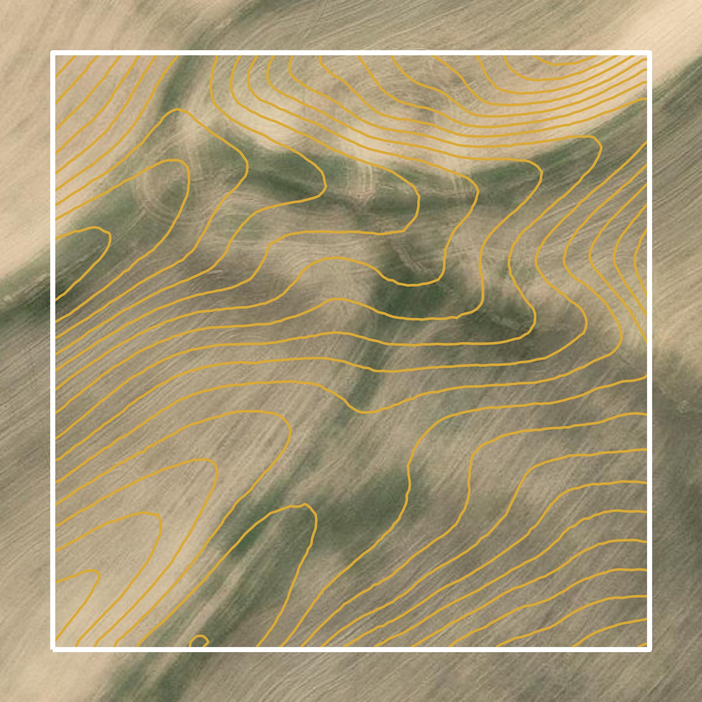 This image shows a contour map in Franklin County created using GIS data in Equator.