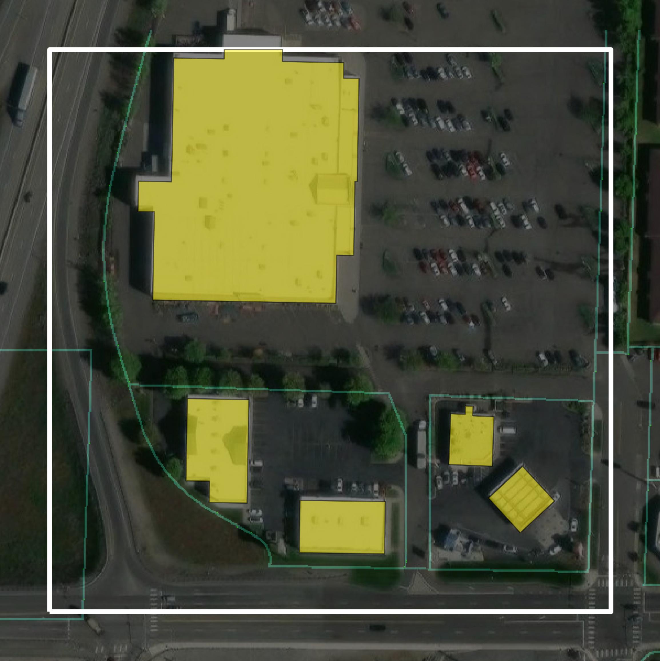 This image shows parcel and building data in Franklin County created using GIS data in Equator.