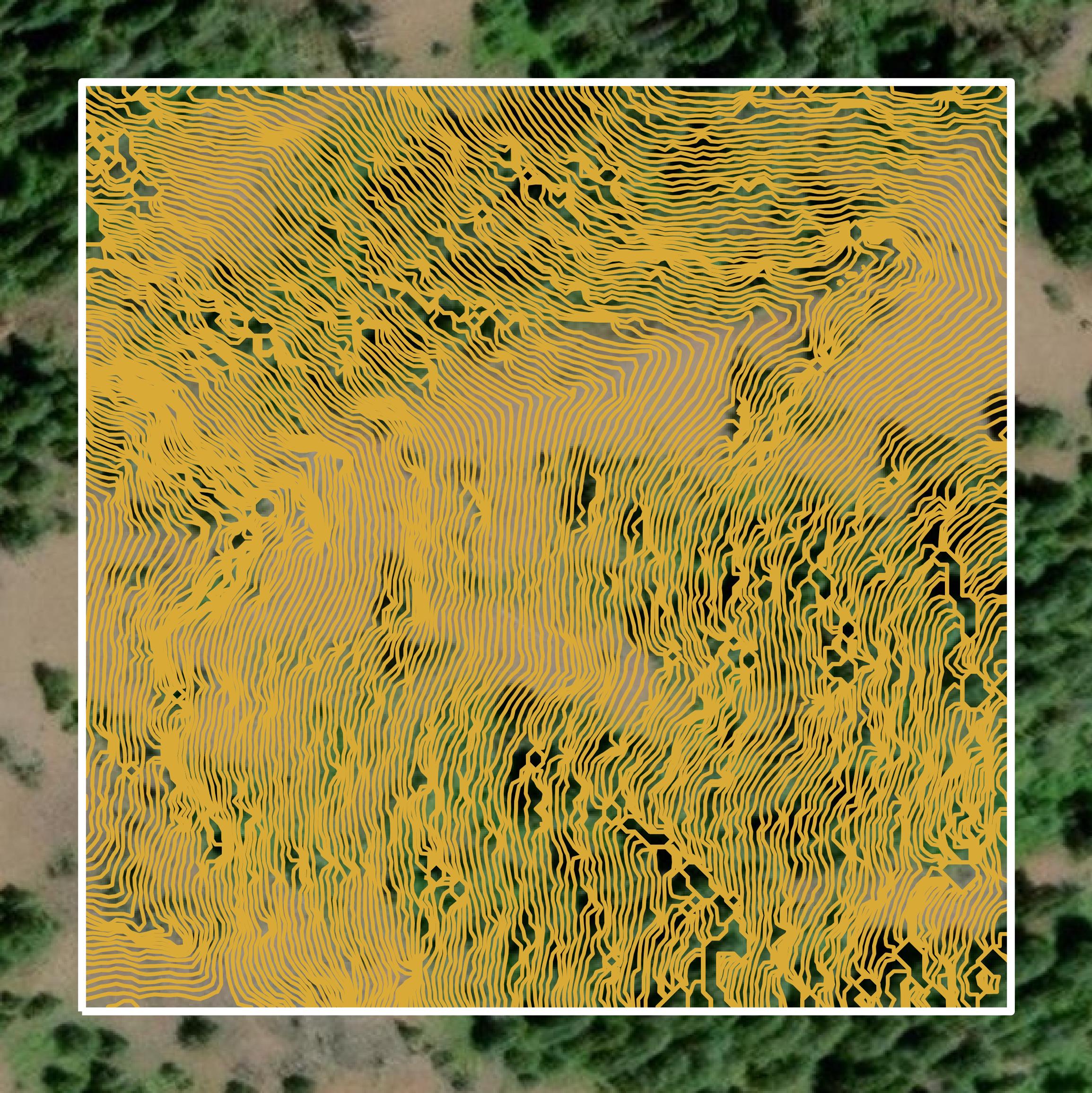 This image shows a contour map in Garfield County created using GIS data in Equator.