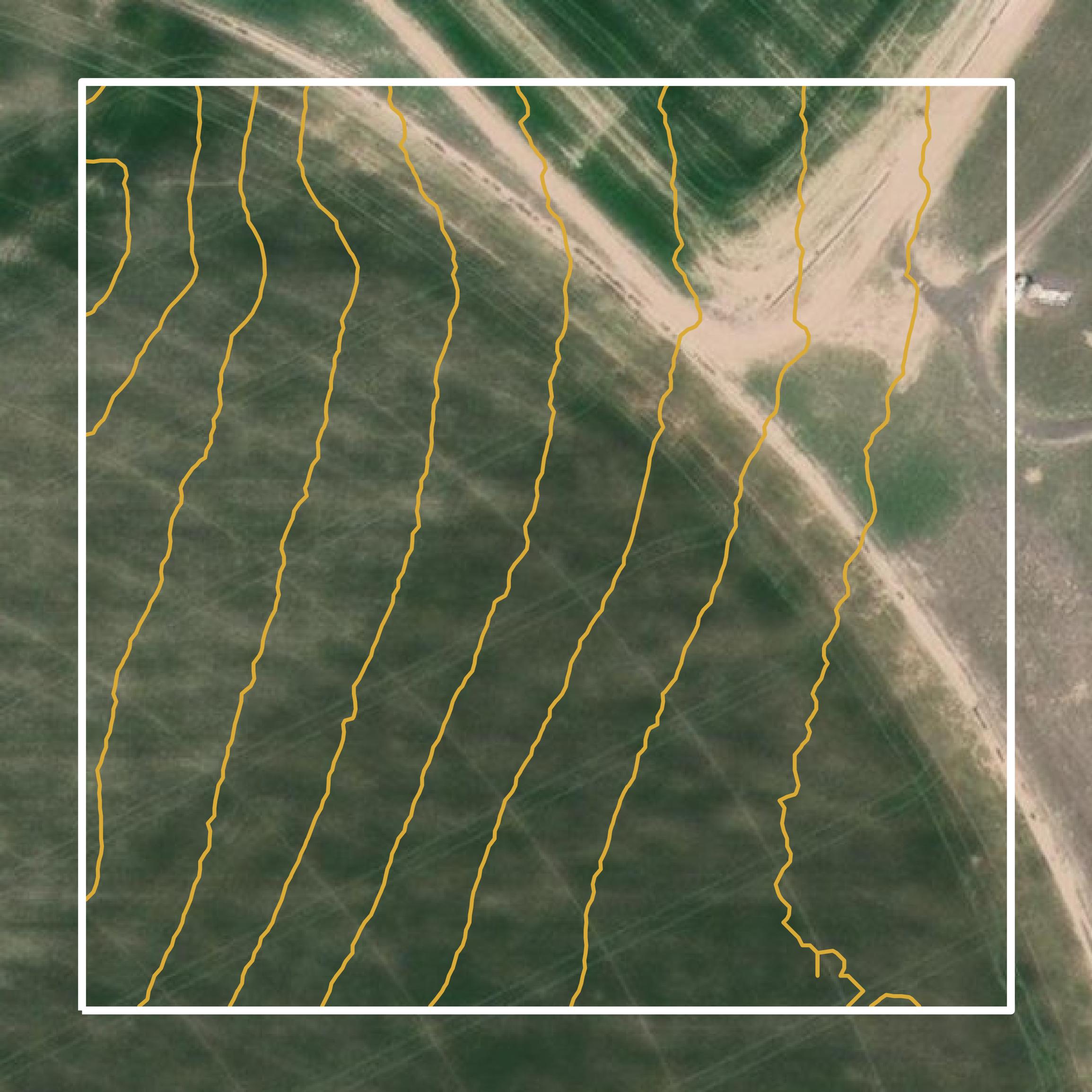 This image shows a contour map in Grant County created using GIS data in Equator.