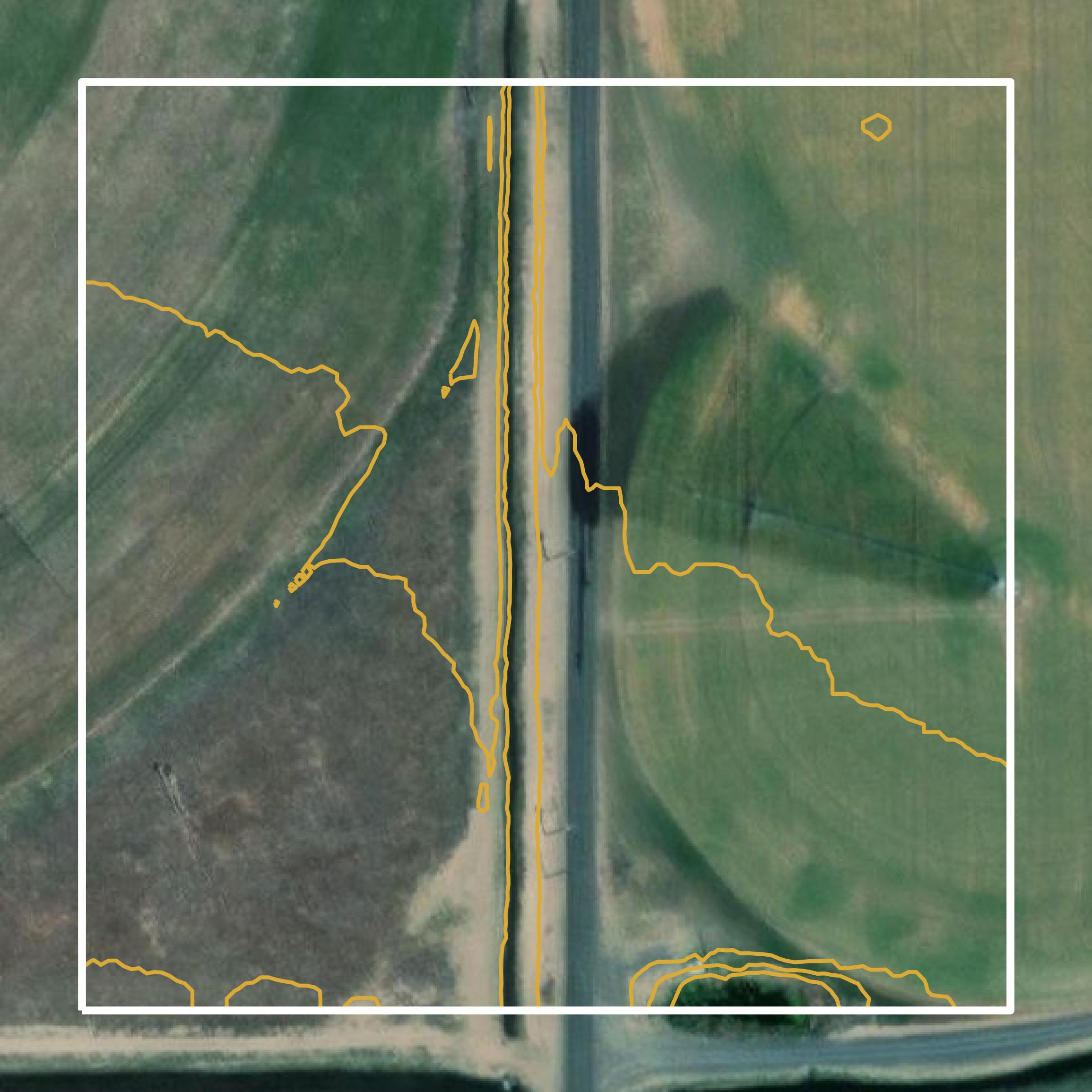 This image shows a contour map in Grant County created using GIS data in Equator.
