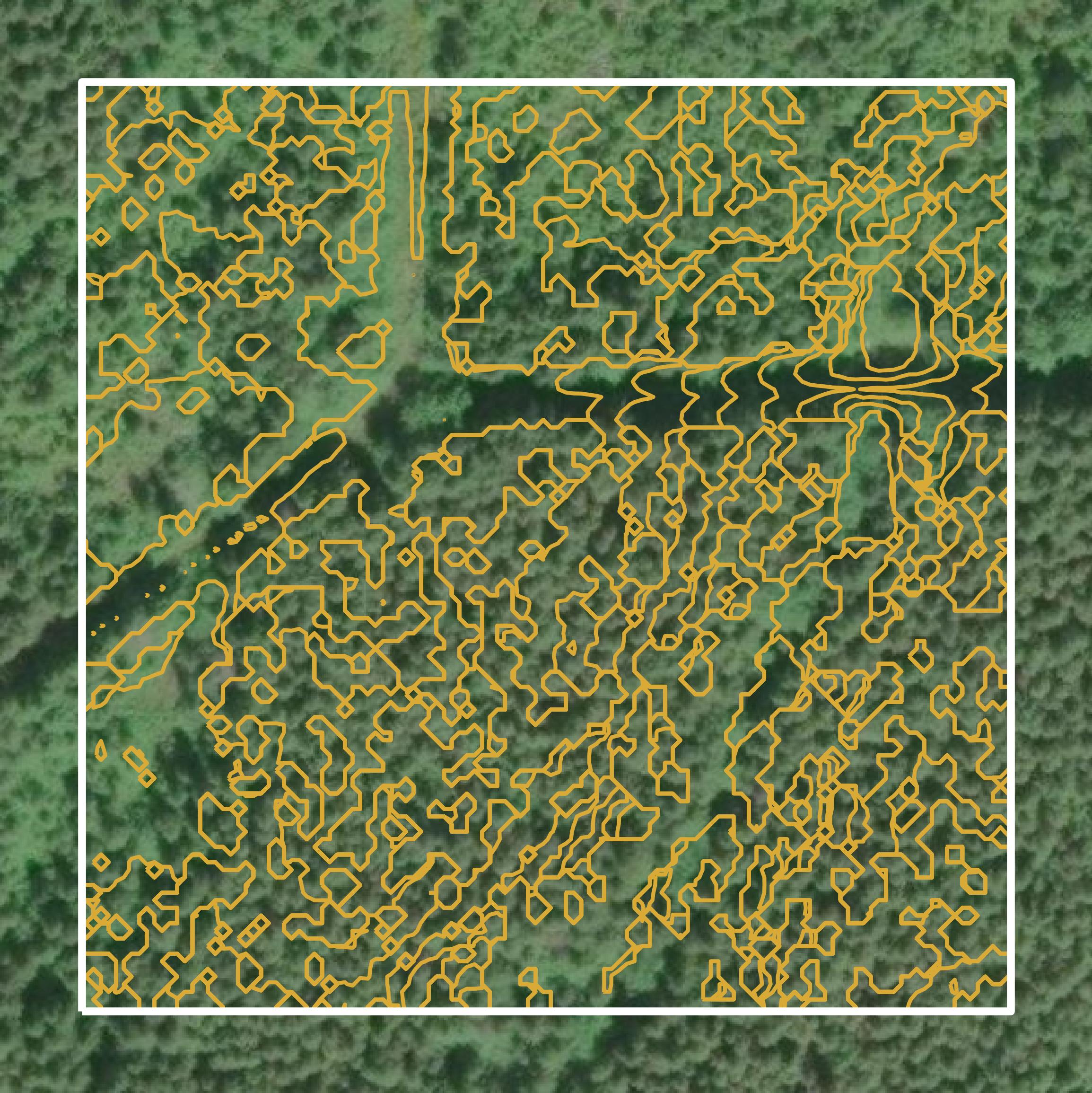 This image shows a contour map in Jefferson County created using GIS data in Equator.