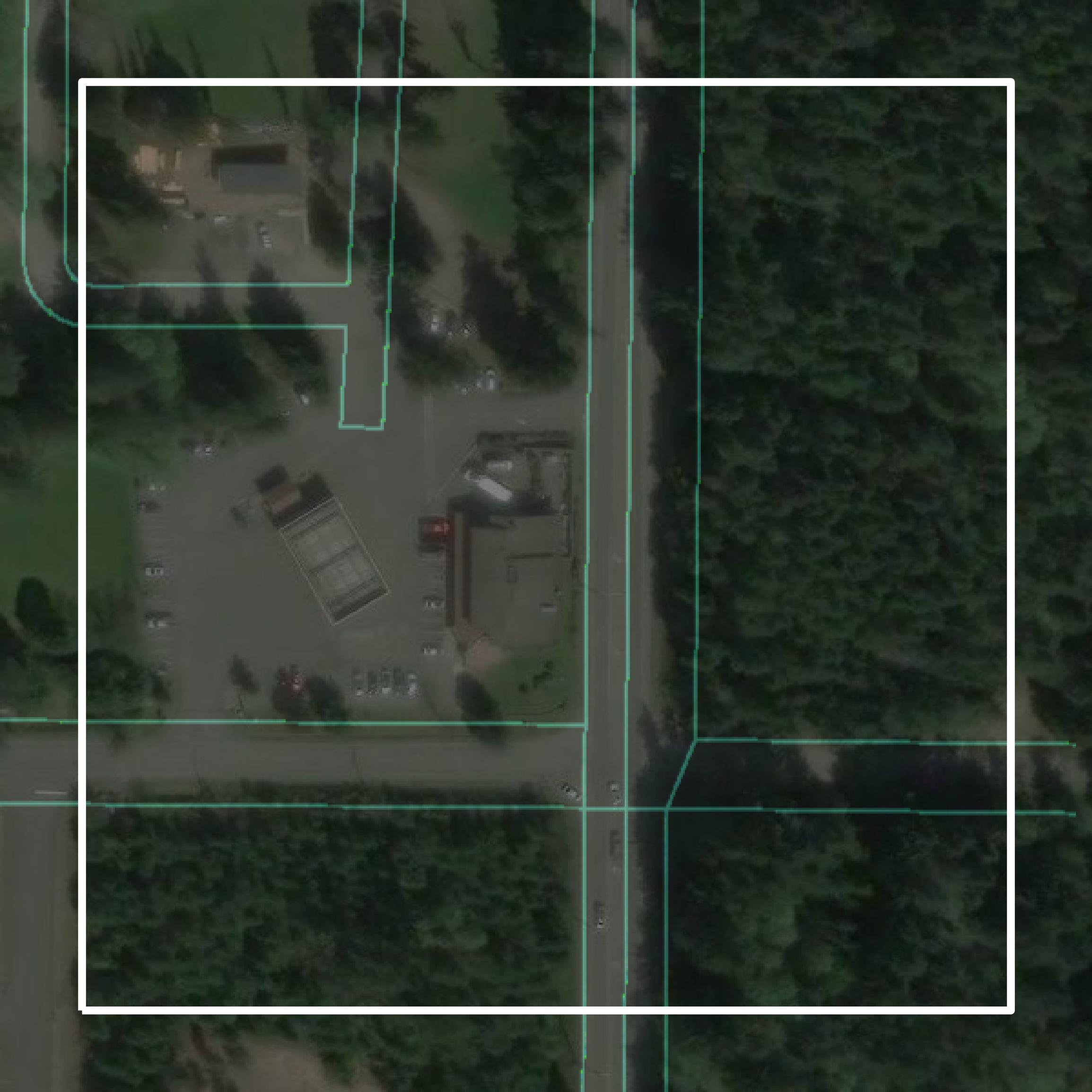 This image shows parcel and building data in Kitsap County created using GIS data in Equator.