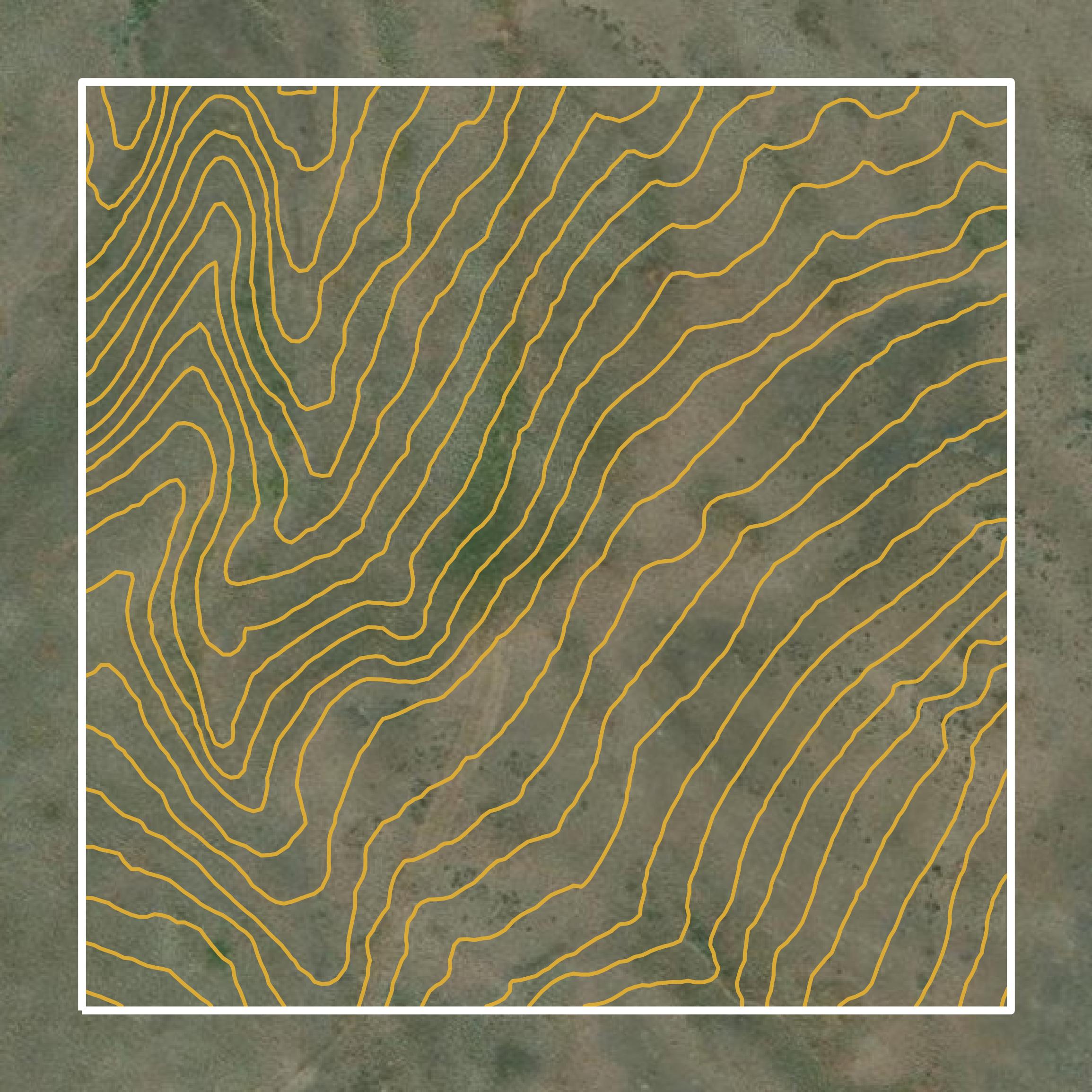 This image shows a contour map in Kittitas County created using GIS data in Equator.