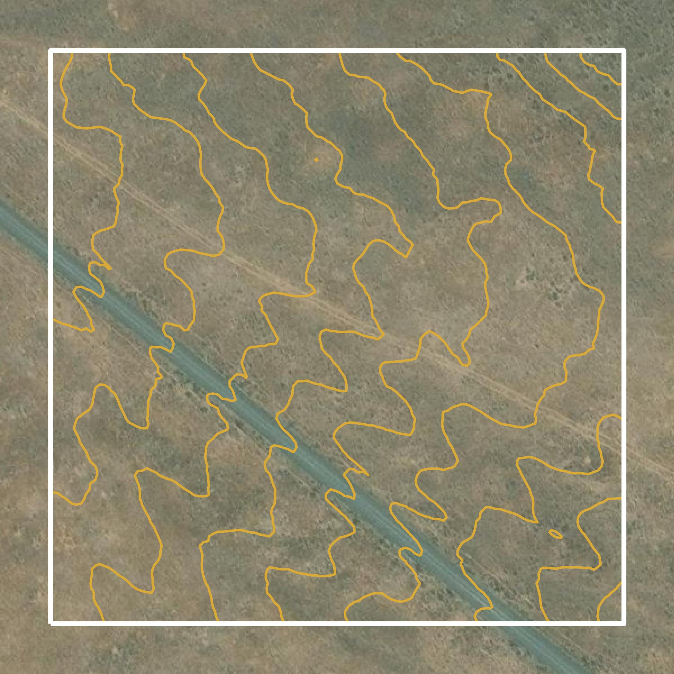 This image shows a contour map in Klickitat County created using GIS data in Equator.