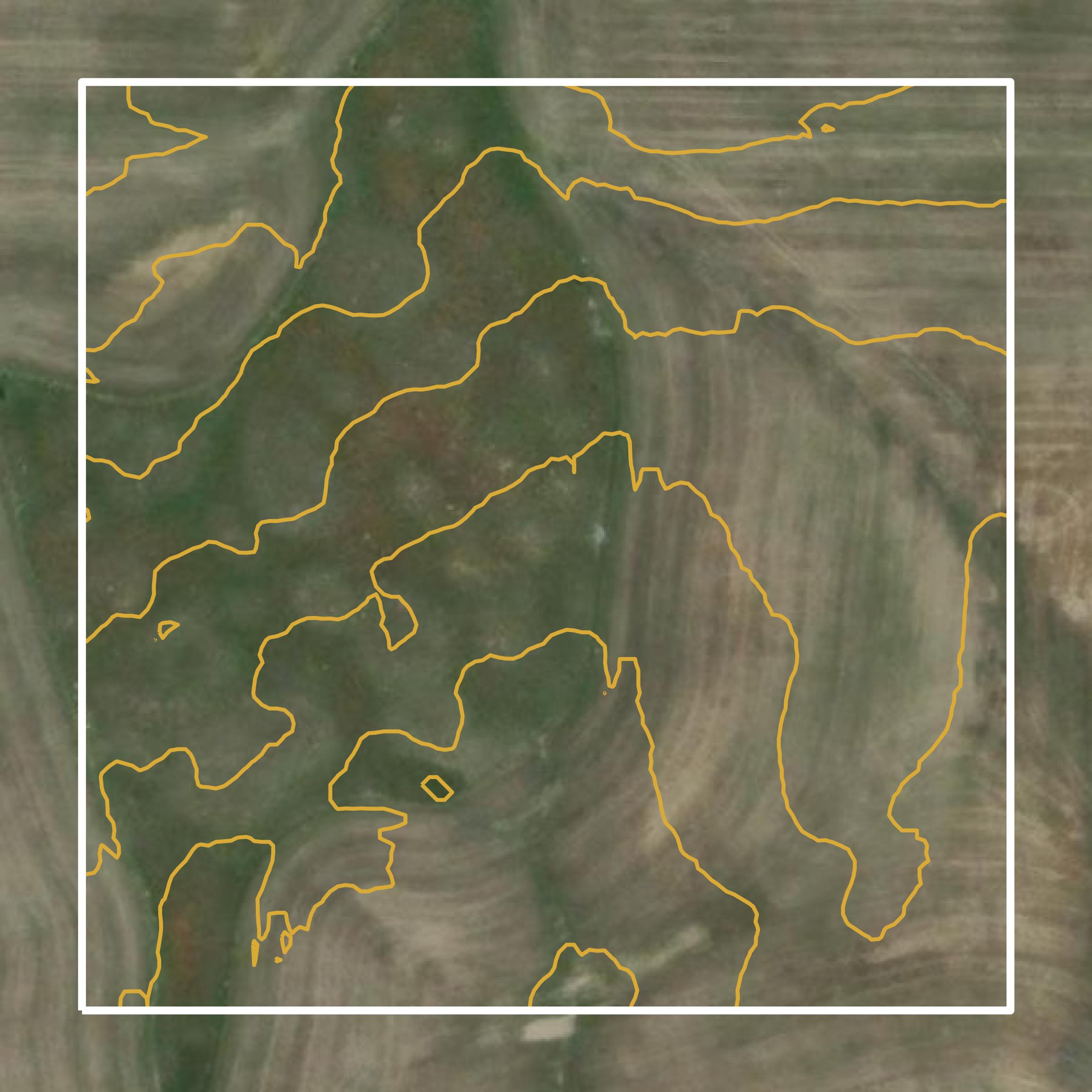 This image shows a contour map in Klickitat County created using GIS data in Equator.