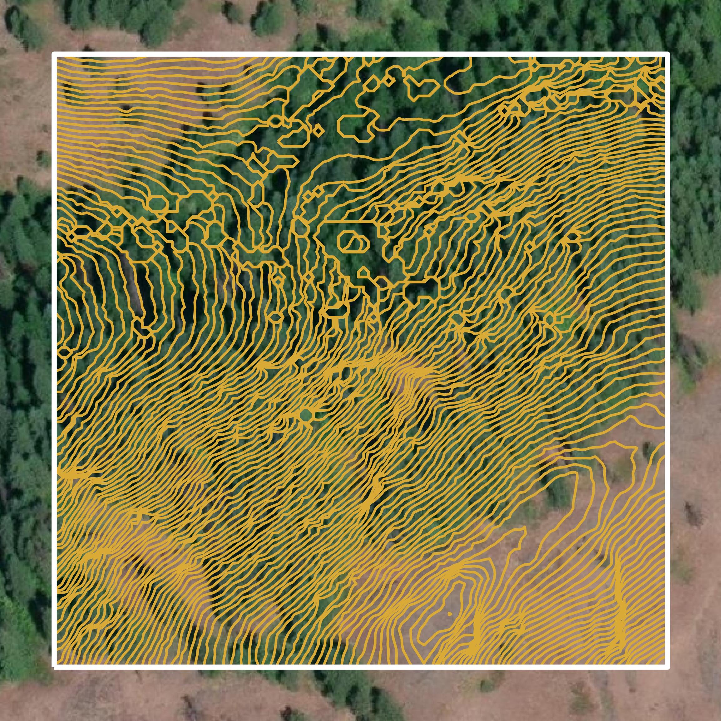 This image shows a contour map in Pend Oreille County created using GIS data in Equator.