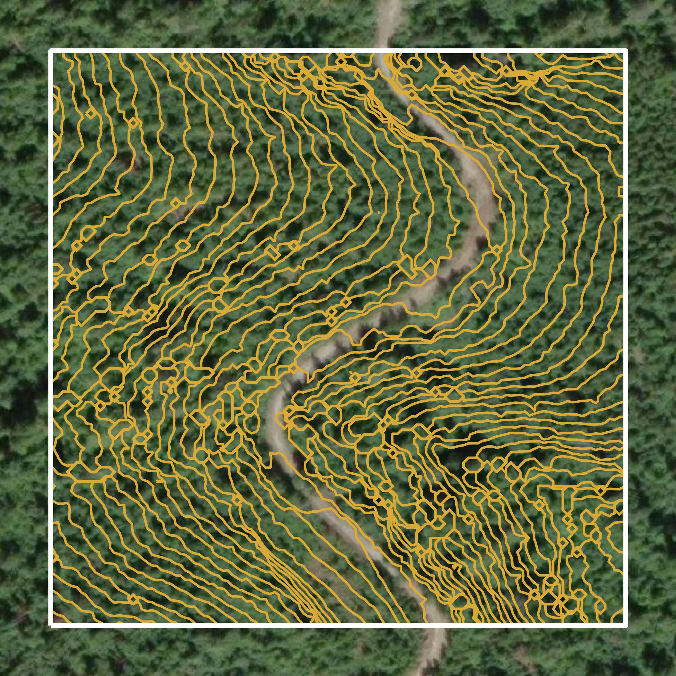 This image shows a contour map in Pend Oreille County created using GIS data in Equator.
