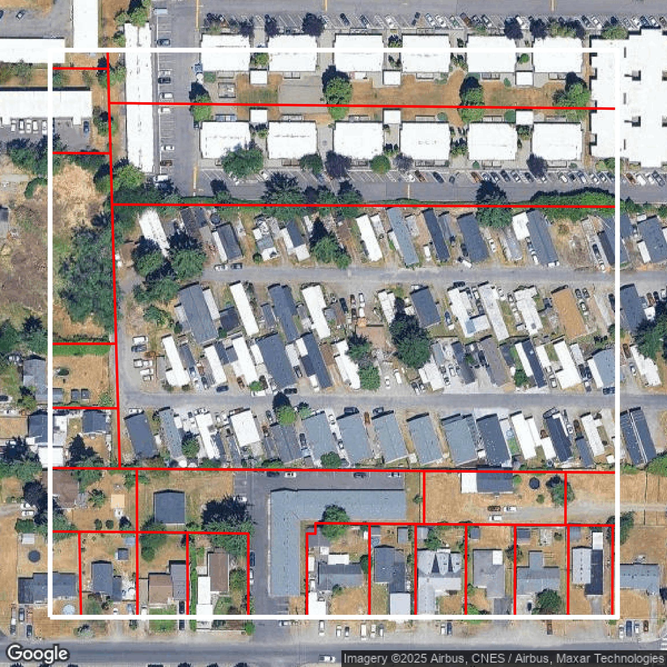 This image shows parcel data in Pierce County created using GIS data in Equator.
