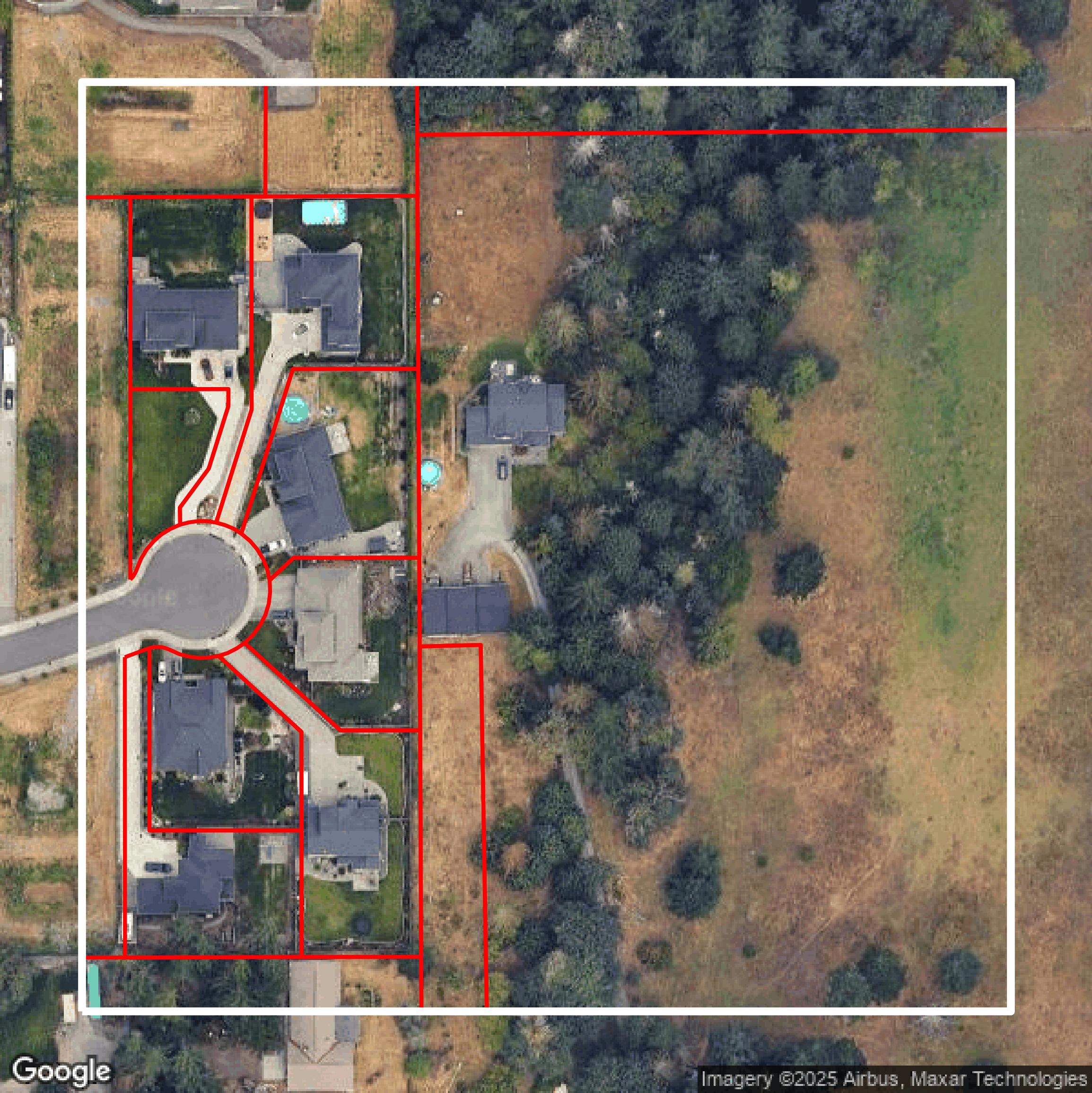 This image shows parcel data in Pierce County created using GIS data in Equator.