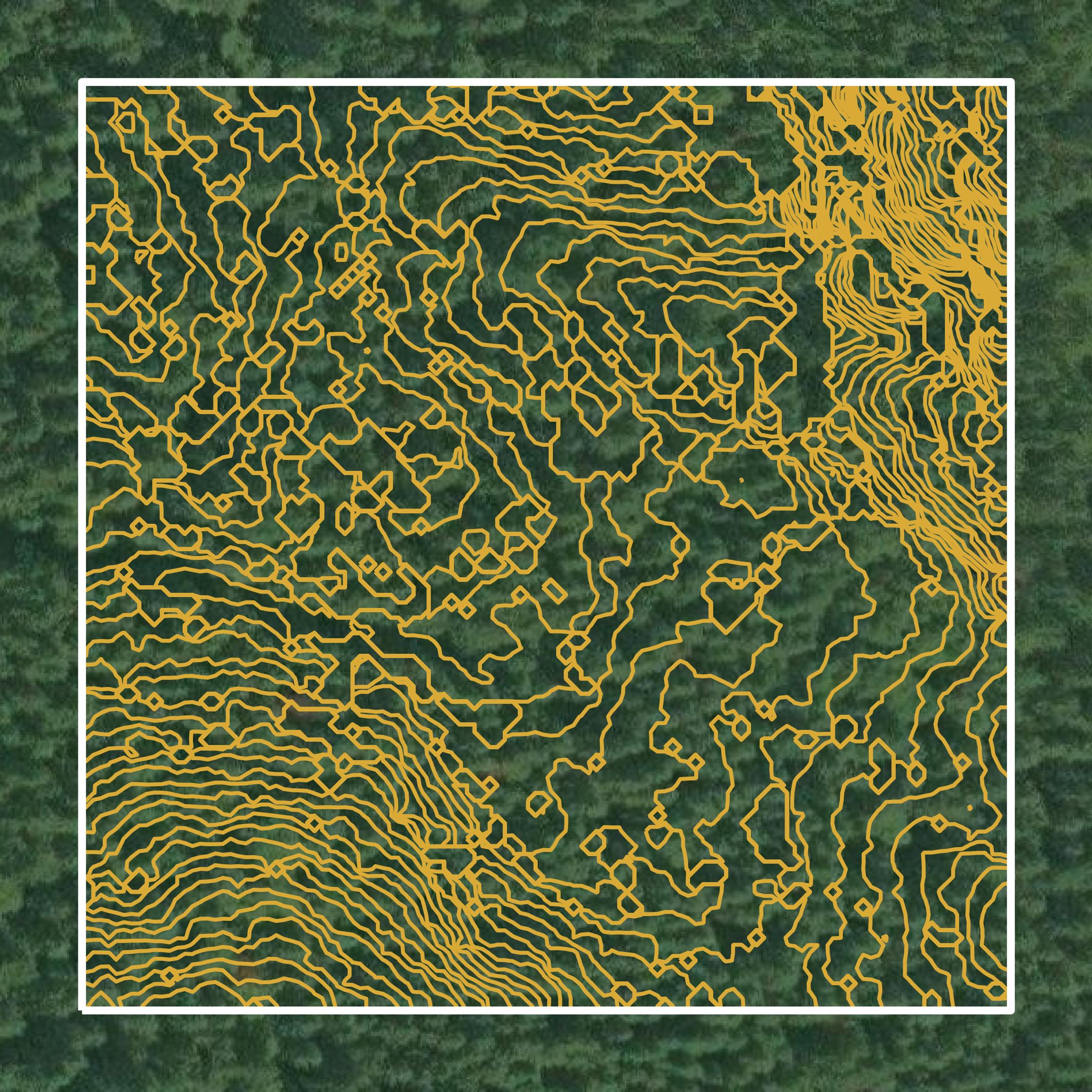 This image shows a contour map in Snohomish County created using GIS data in Equator.