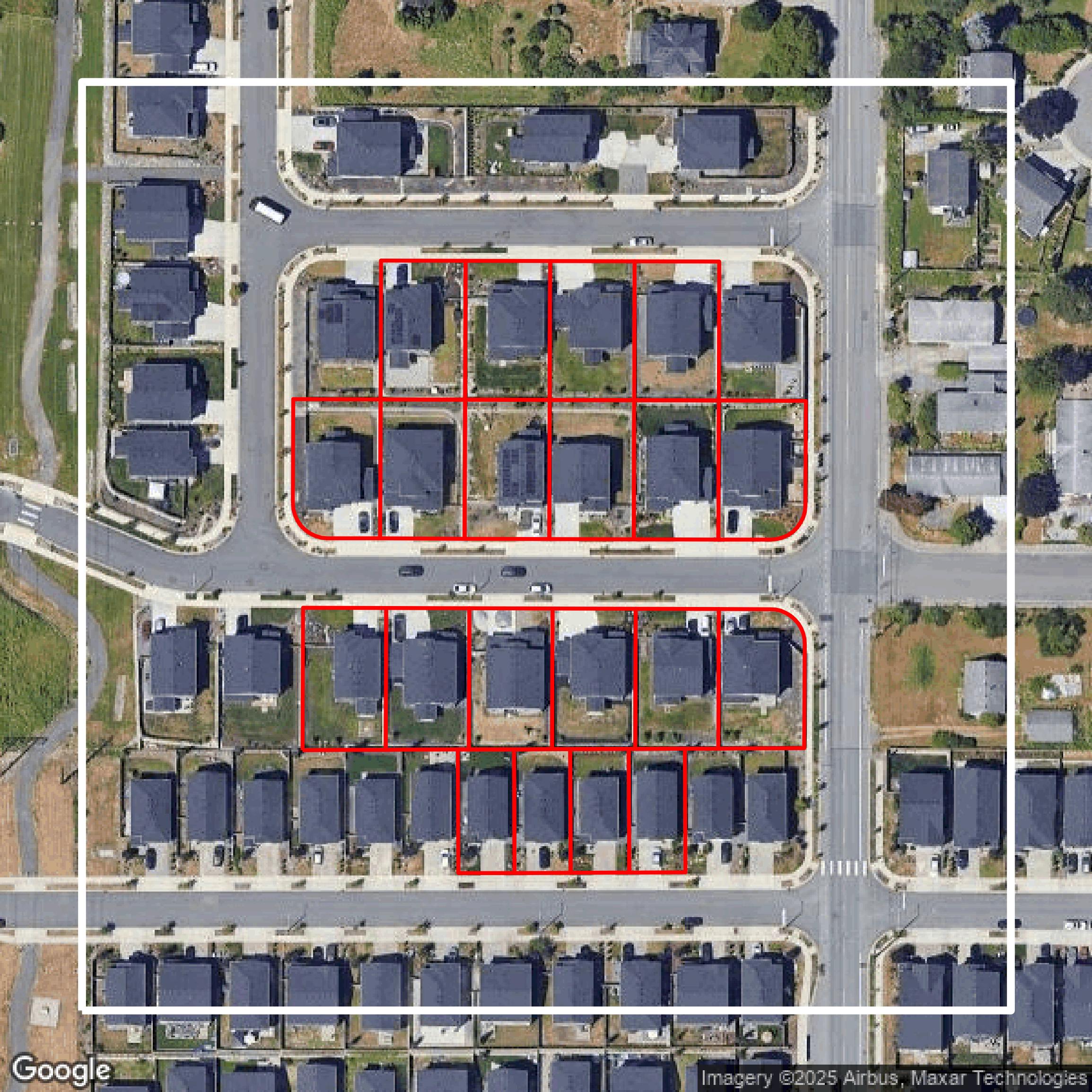 This image shows parcel data in Snohomish County created using GIS data in Equator.