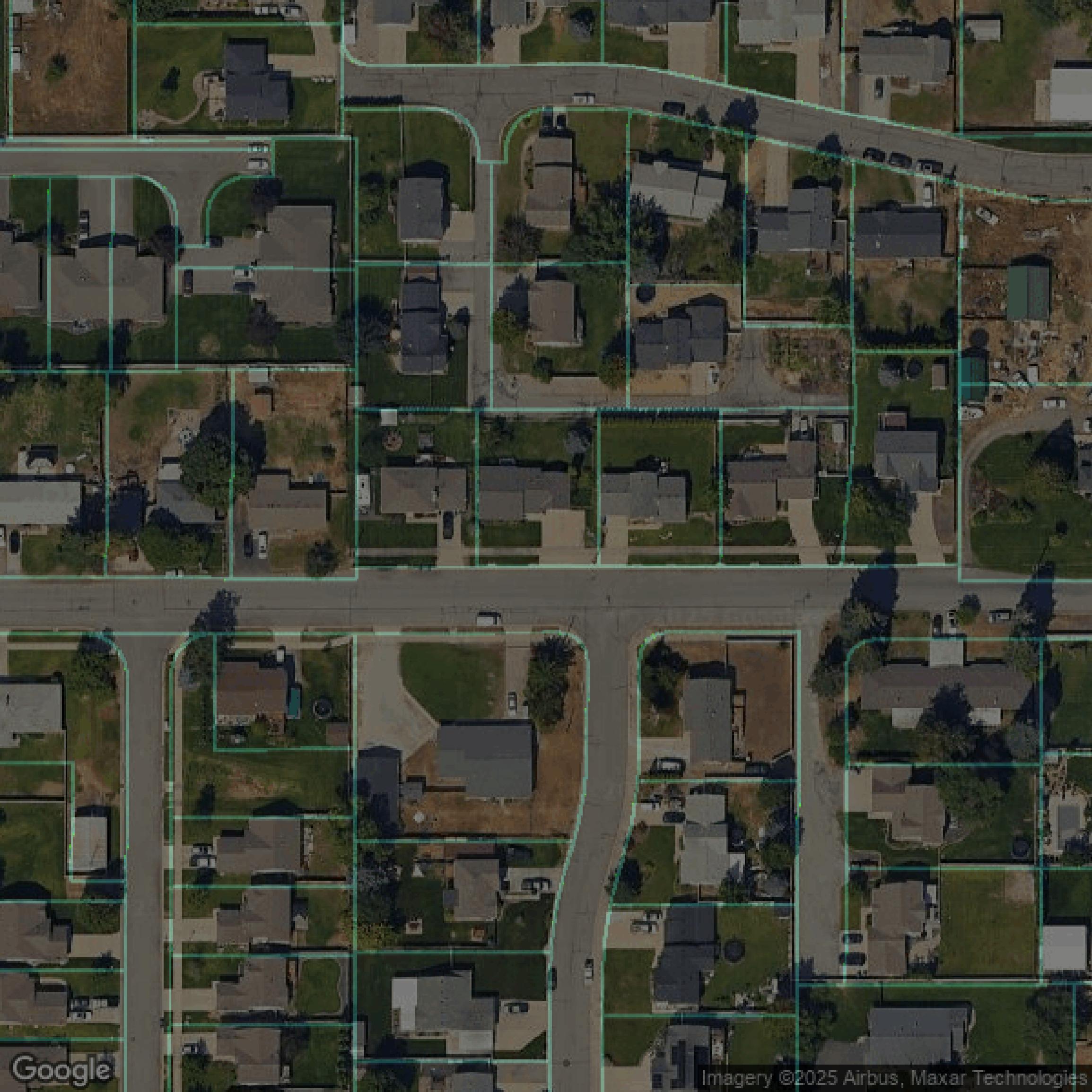 This image shows parcel data in Spokane County created using GIS data in Equator.
