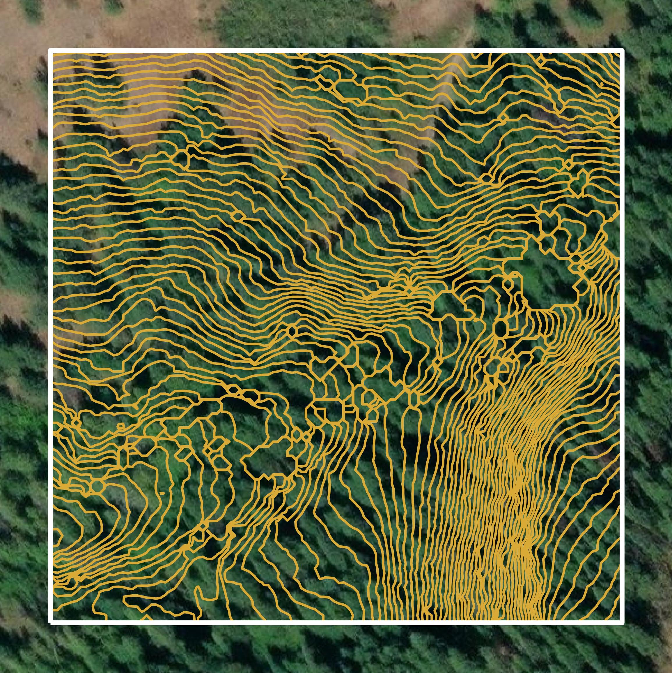 This image shows a contour map in Stevens County created using GIS data in Equator.