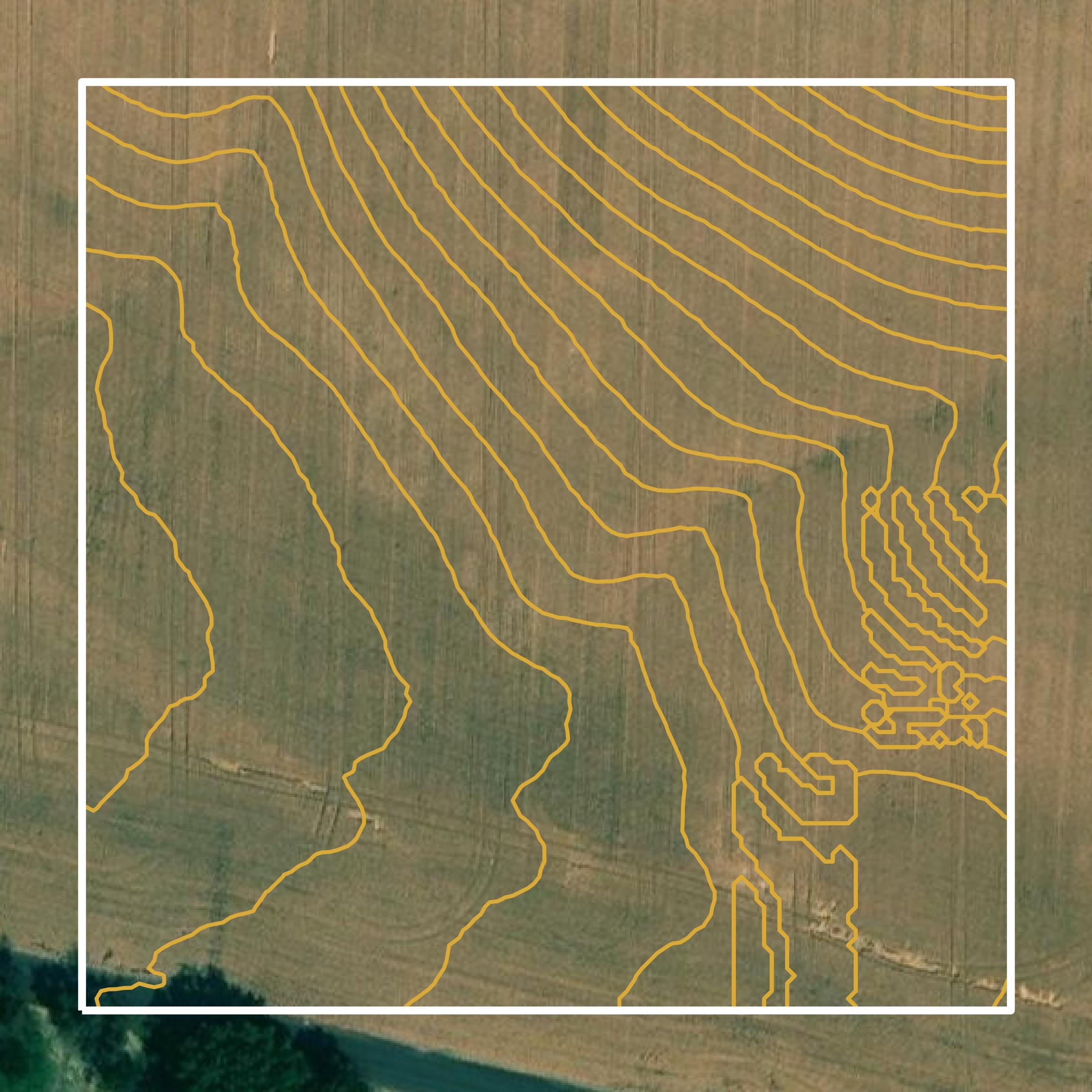 This image shows a contour map in Walla Walla County created using GIS data in Equator.