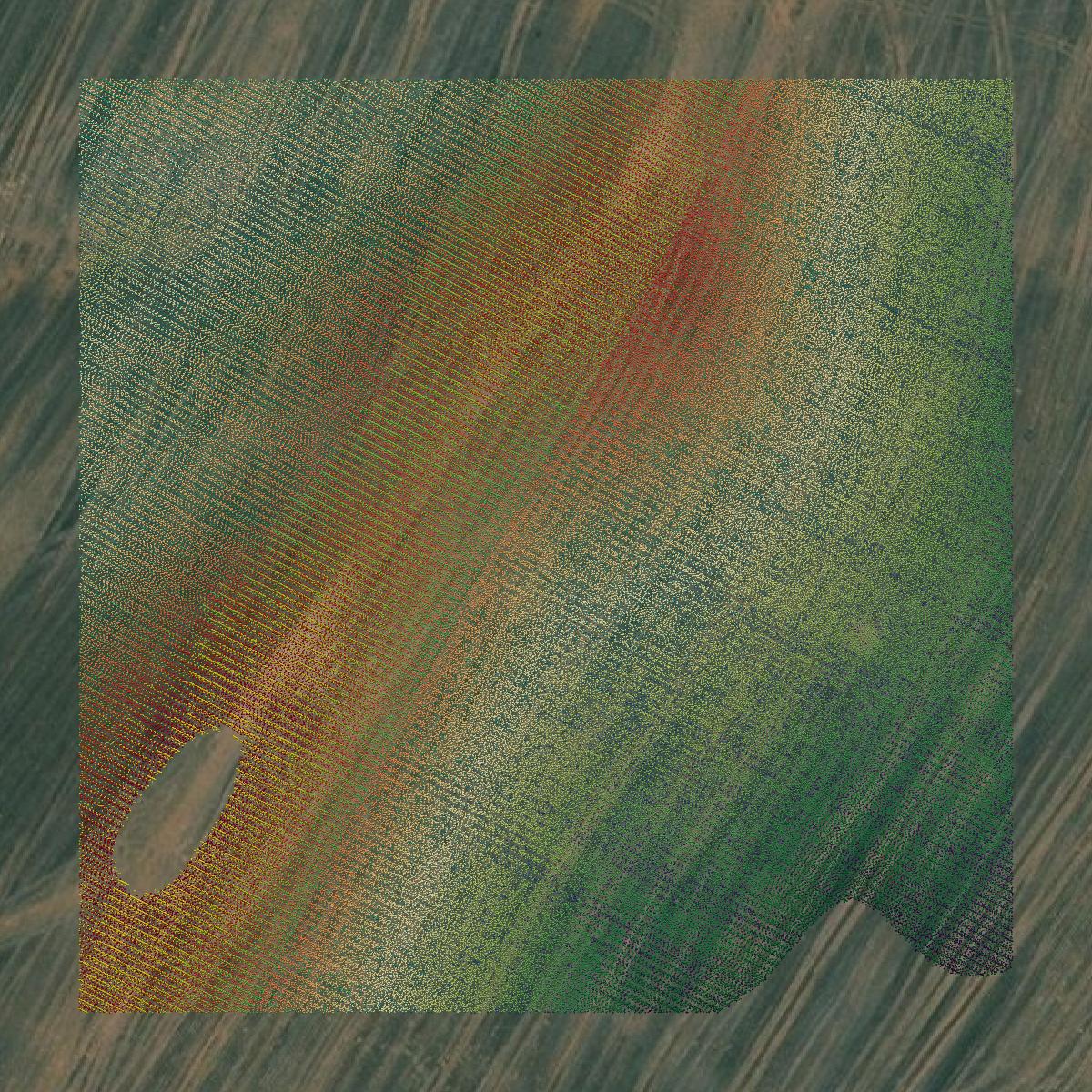 This image shows a LiDAR point cloud in Walla Walla County created using GIS data in Equator.