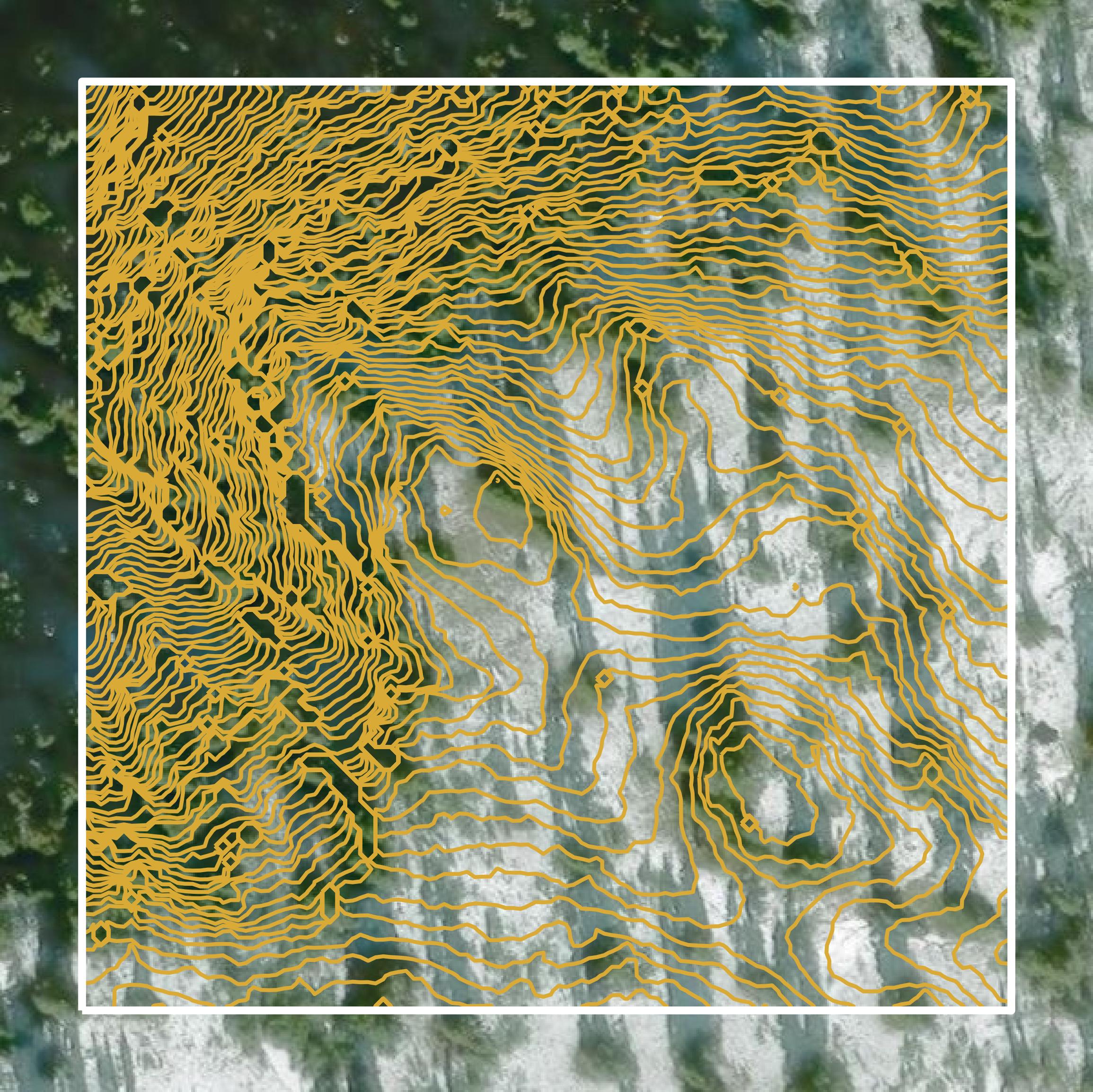 This image shows a contour map in Whatcom County created using GIS data in Equator.