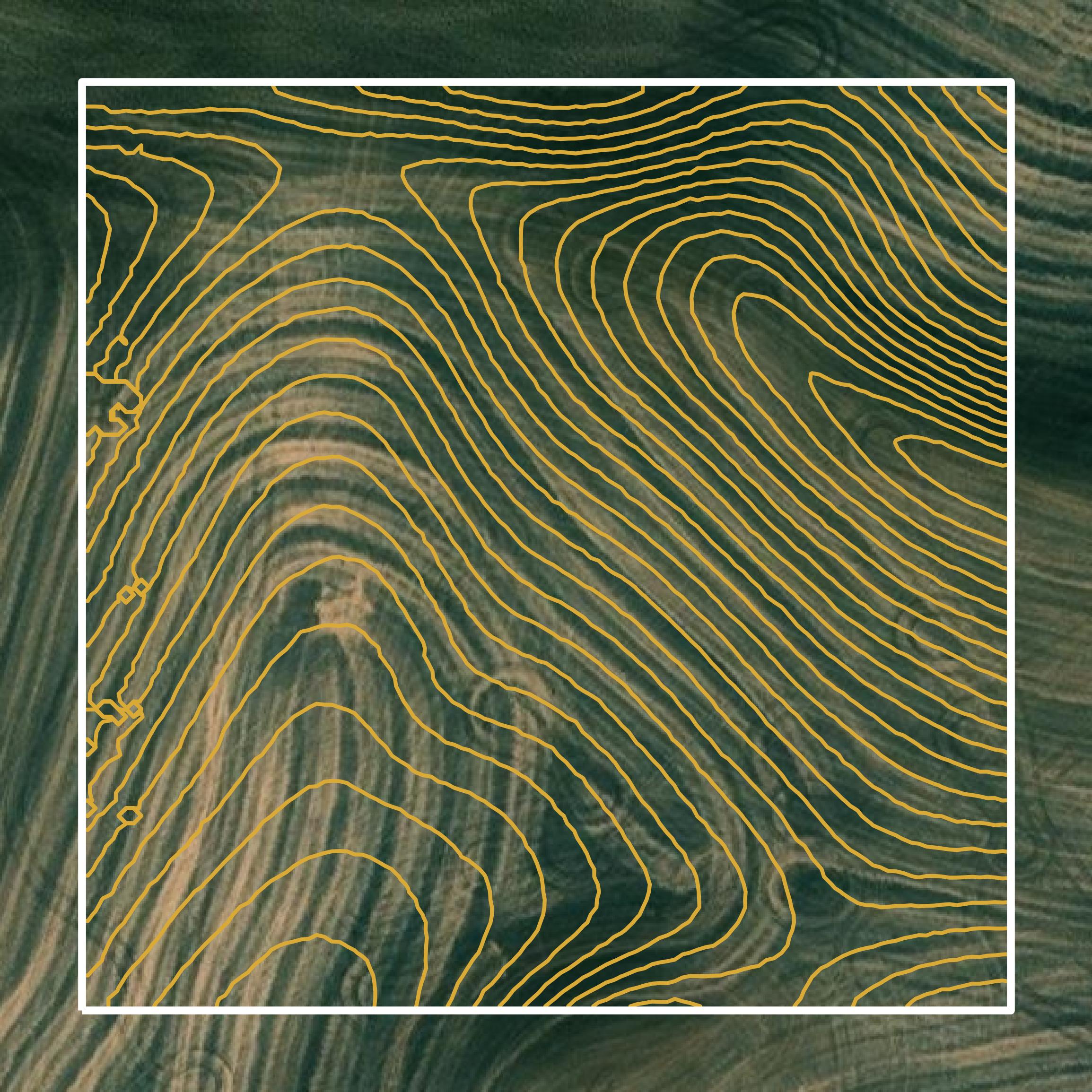 This image shows a contour map in Whitman County created using GIS data in Equator.