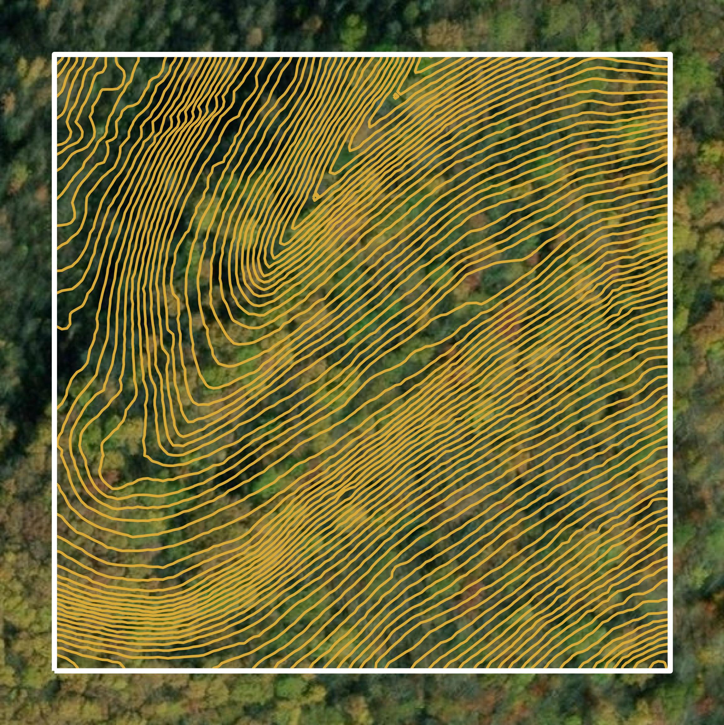 This image shows a contour map in Barbour County created using GIS data in Equator.