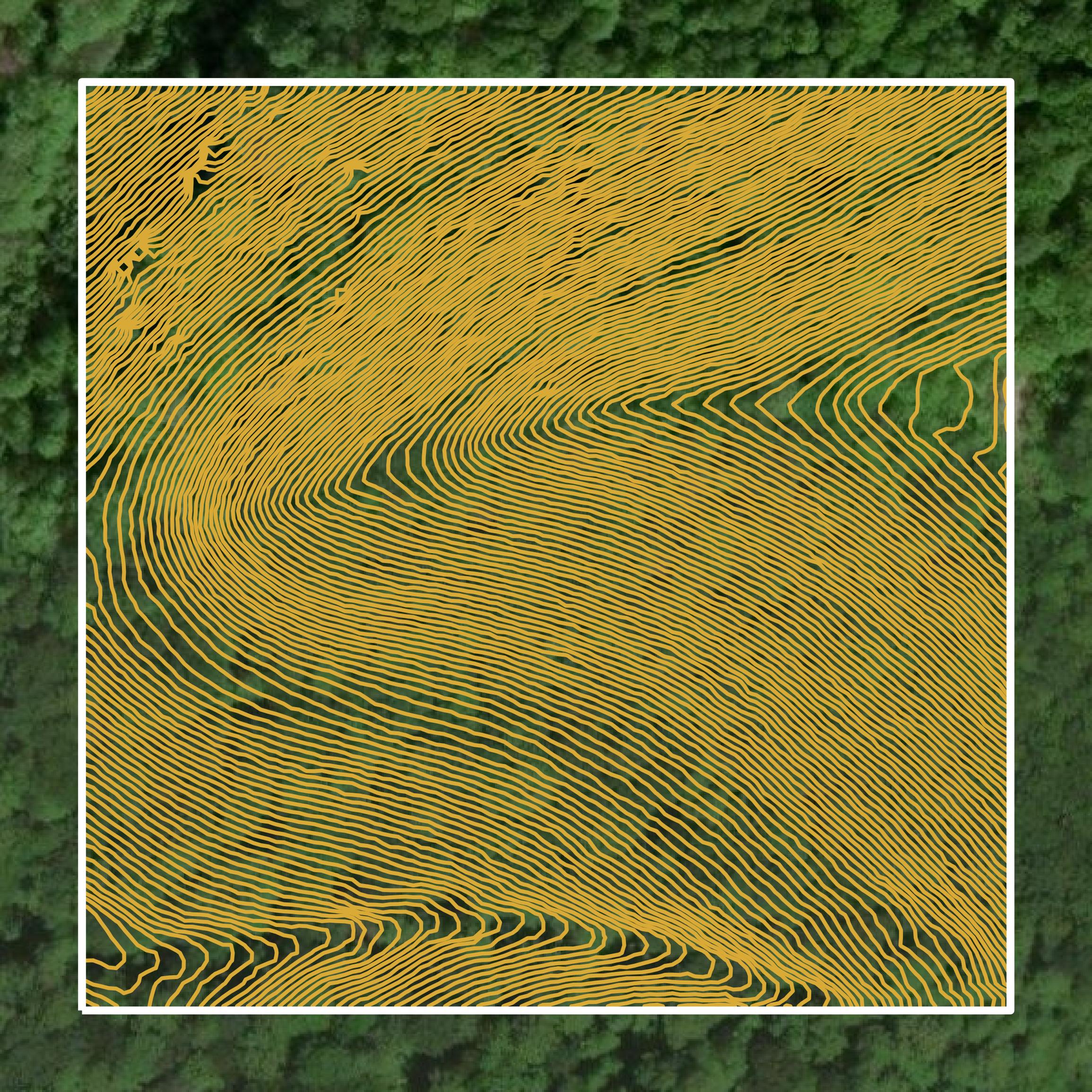 This image shows a contour map in Boone County created using GIS data in Equator.