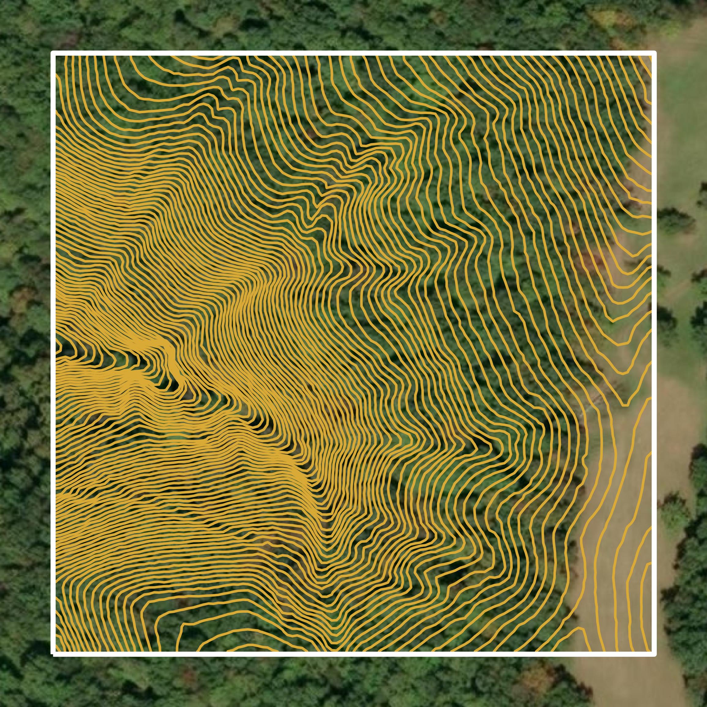 This image shows a contour map in Braxton County created using GIS data in Equator.