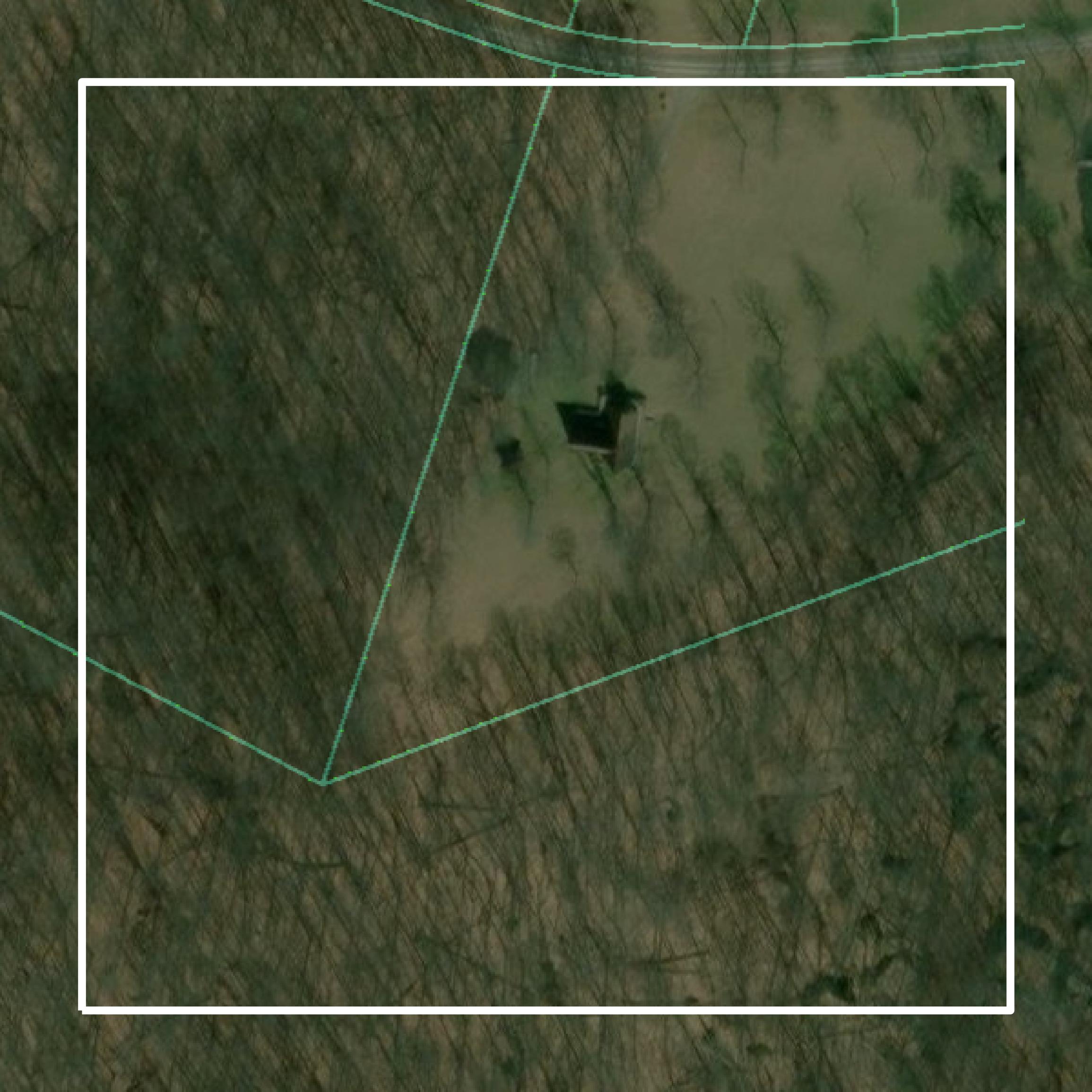 This image shows parcel and building data in Braxton County created using GIS data in Equator.
