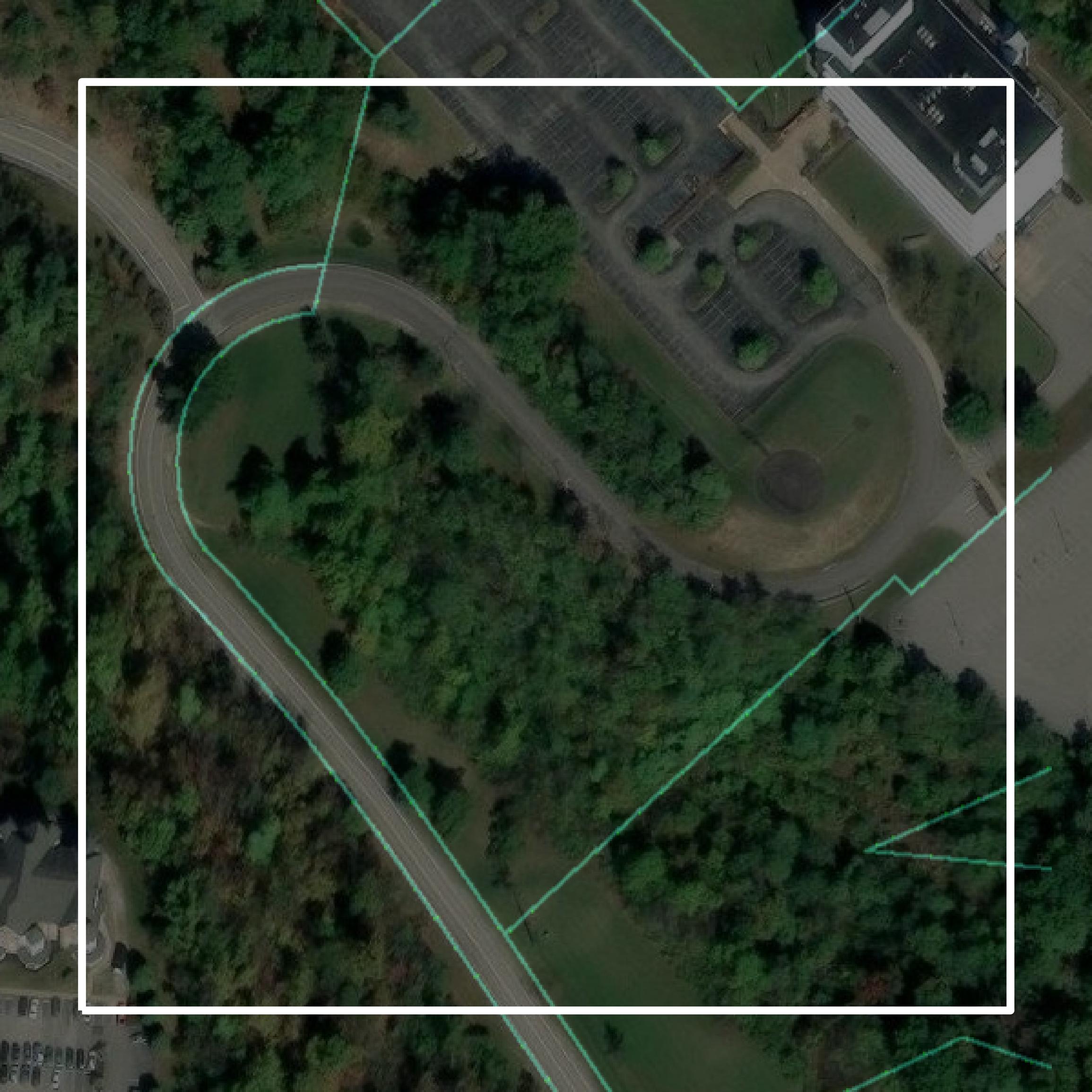 This image shows parcel and building data in Cabell County created using GIS data in Equator.