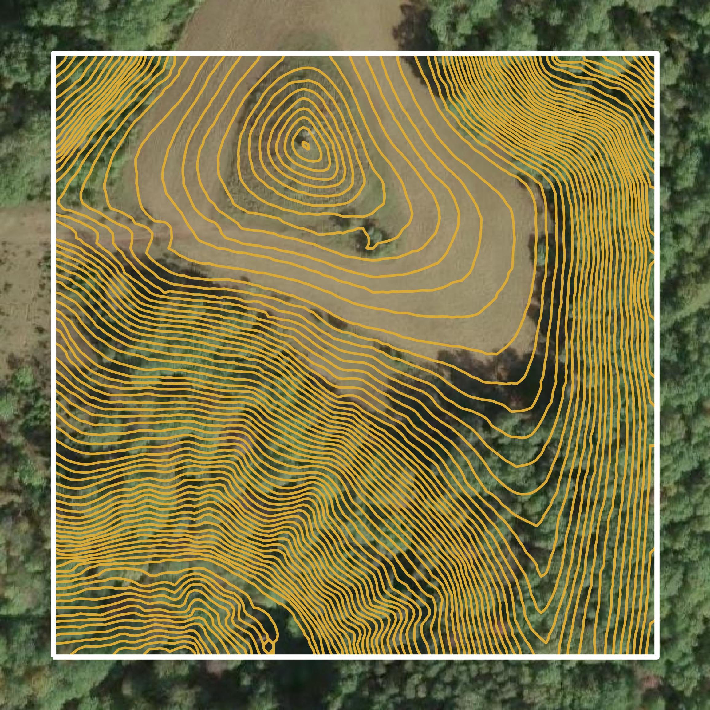 This image shows a contour map in Calhoun County created using GIS data in Equator.