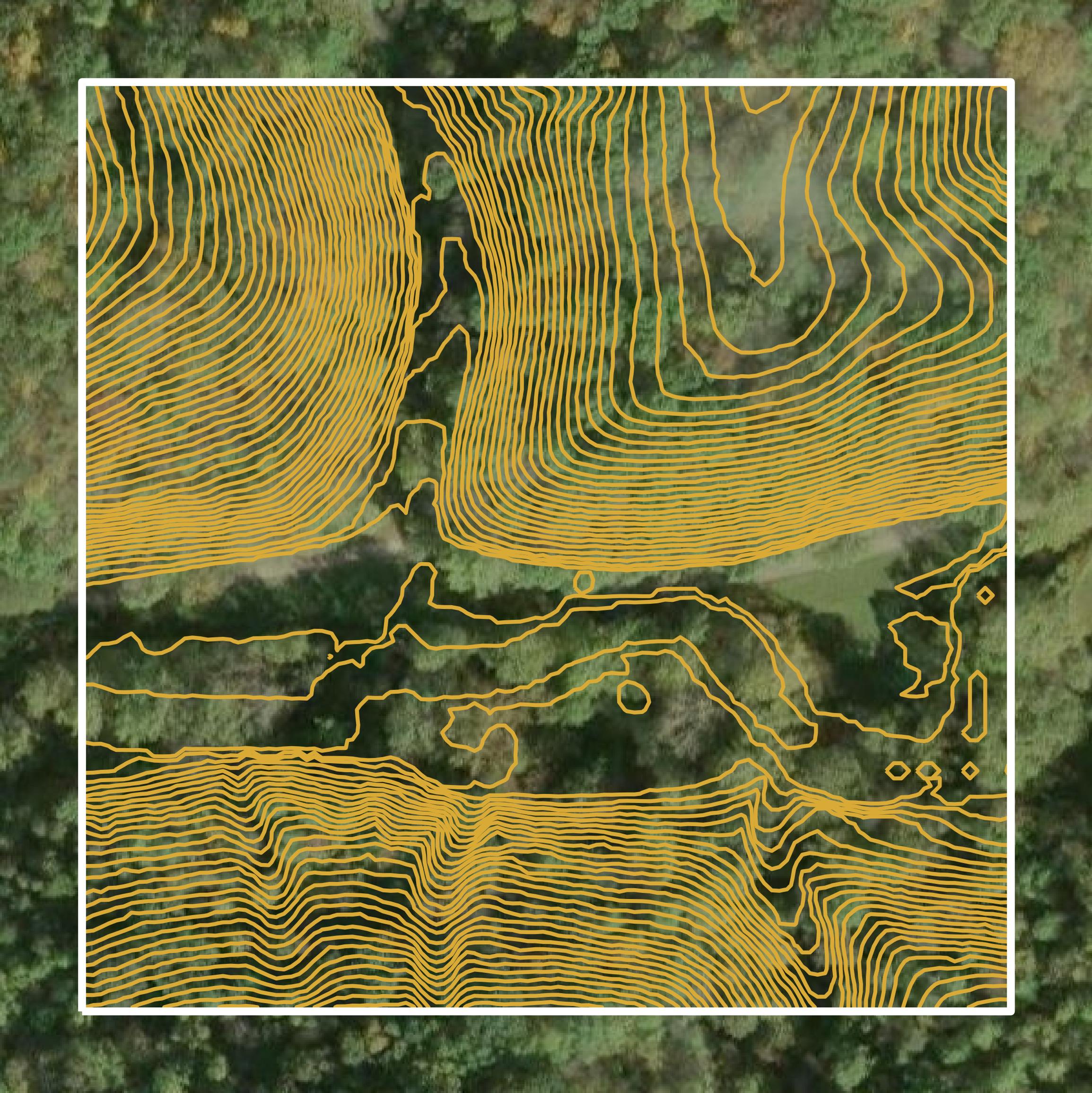 This image shows a contour map in Calhoun County created using GIS data in Equator.