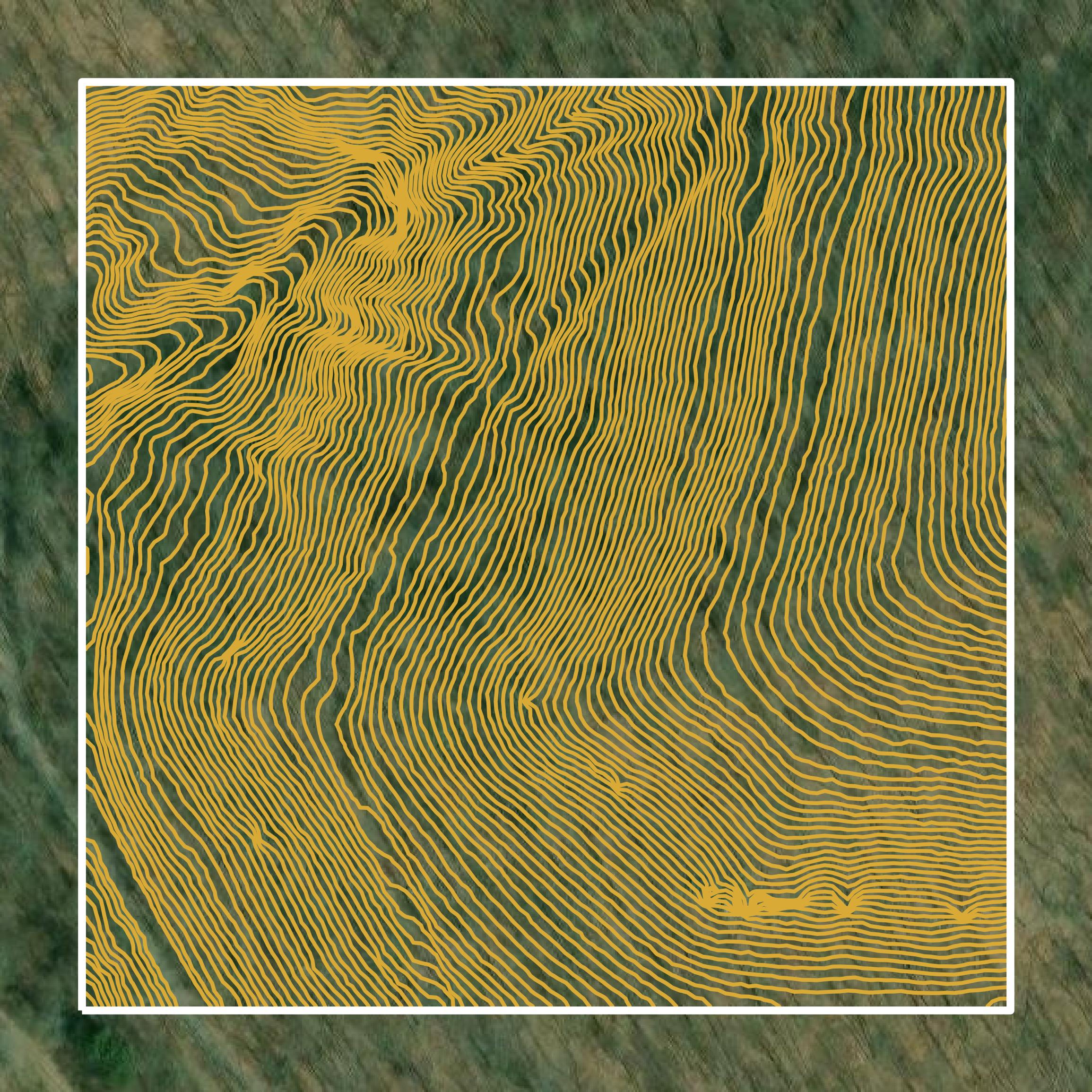 This image shows a contour map in Doddridge County created using GIS data in Equator.
