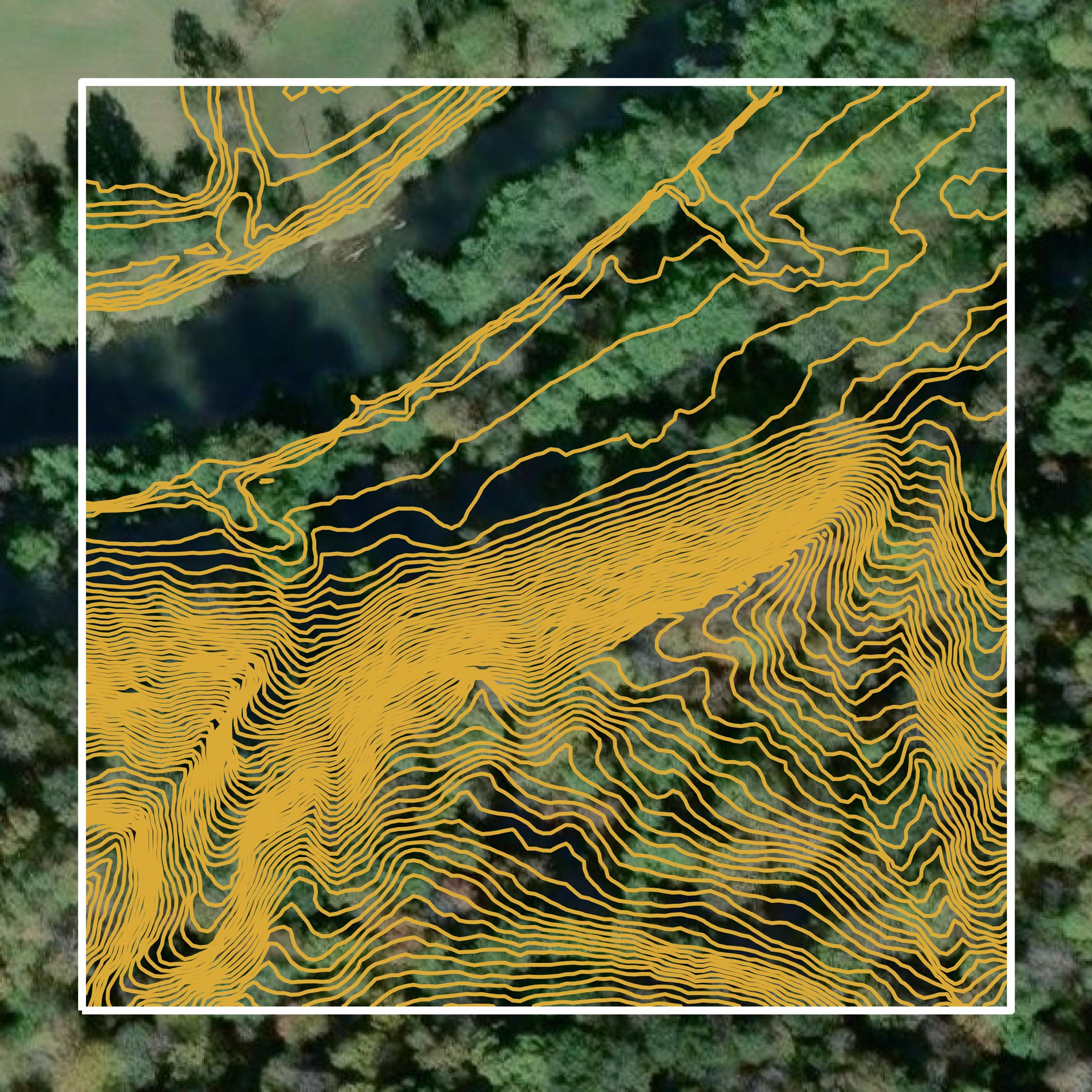 This image shows a contour map in Gilmer County created using GIS data in Equator.