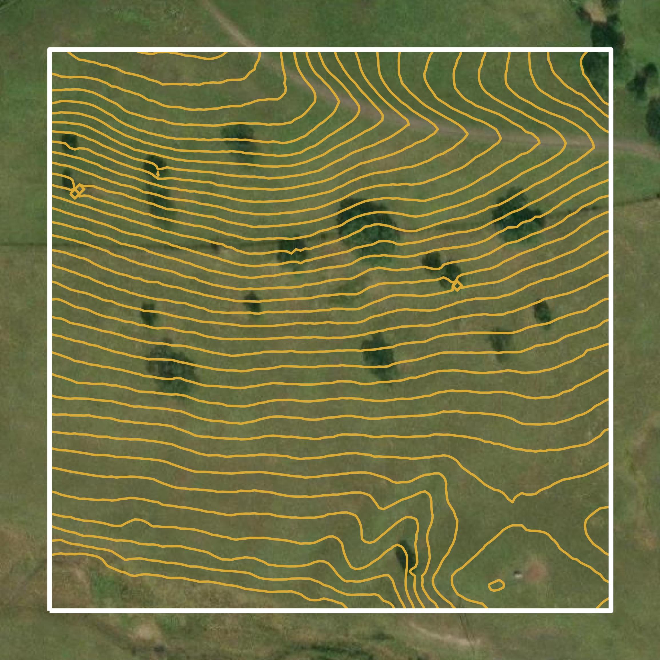 This image shows a contour map in Grant County created using GIS data in Equator.